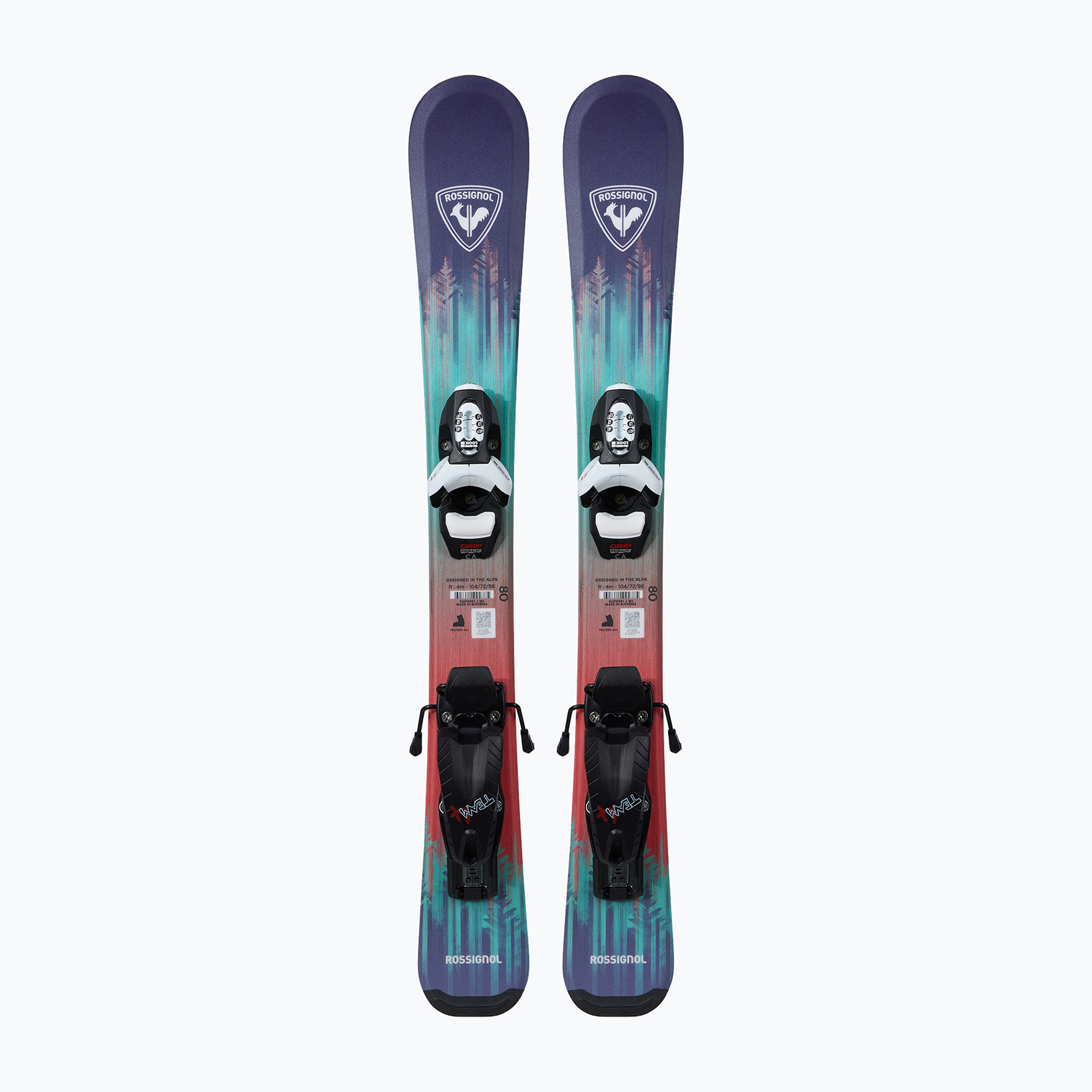 Детски ски за спускане със ски автомати Rossignol Sender Kid Pre-Drilled   Team 4 GW