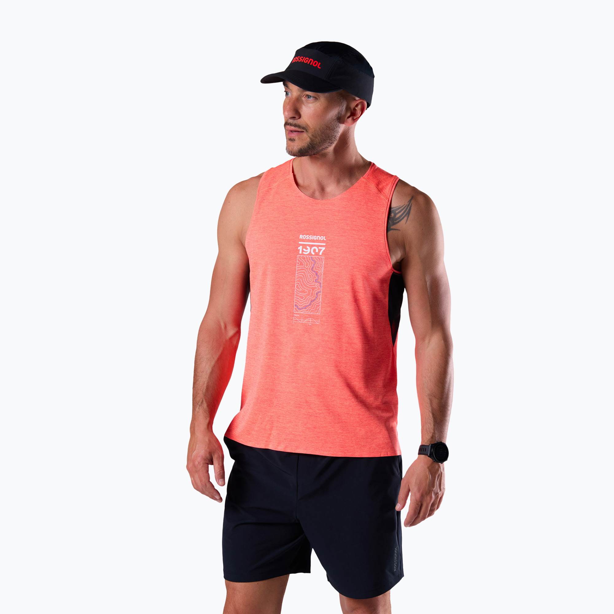 Мъжка тениска за бягане Rossignol Sapa Ultra Tank neon red
