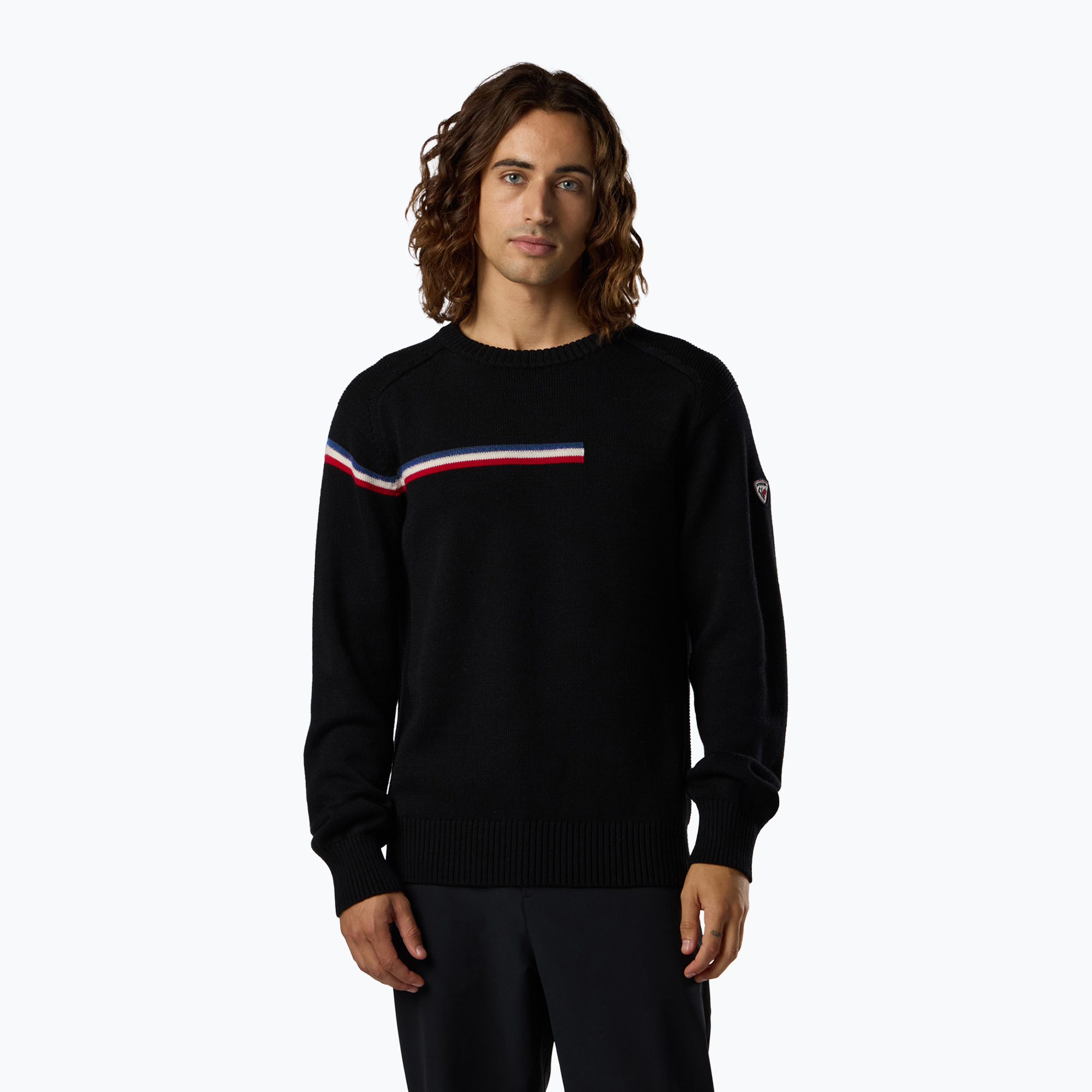 Pánsky sveter Rossignol Odysseus Crew Merino black