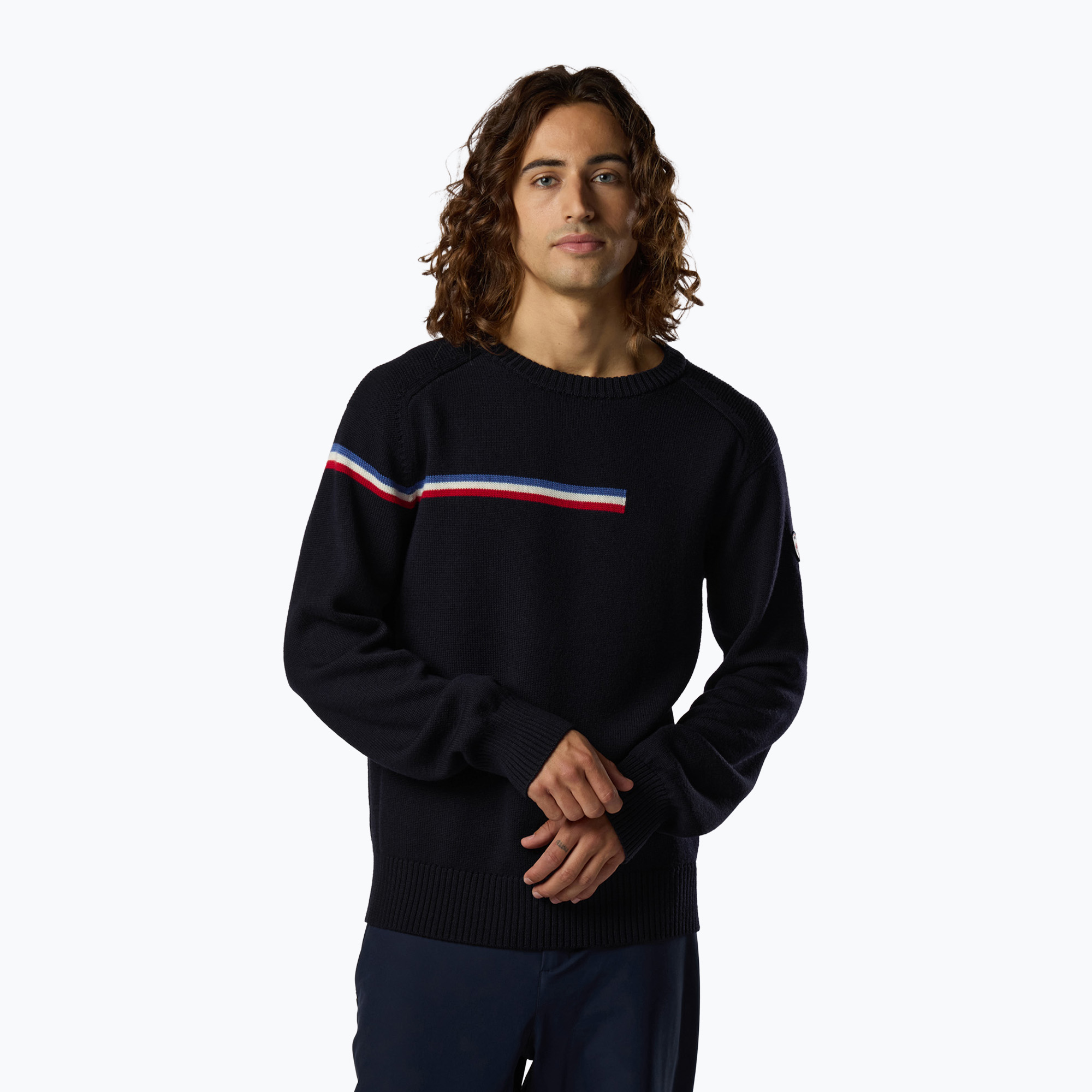 Pánsky sveter Rossignol Odysseus Crew Merino dark navy