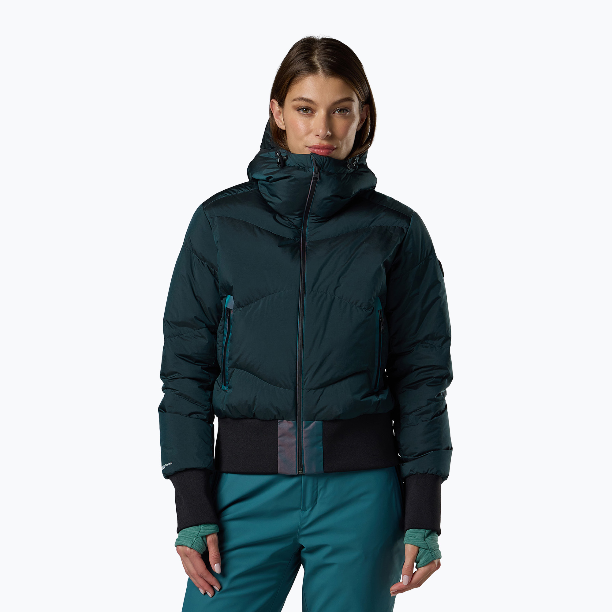 Дамско скиорско яке Rossignol Snowblaze Down Bomber transformative teal