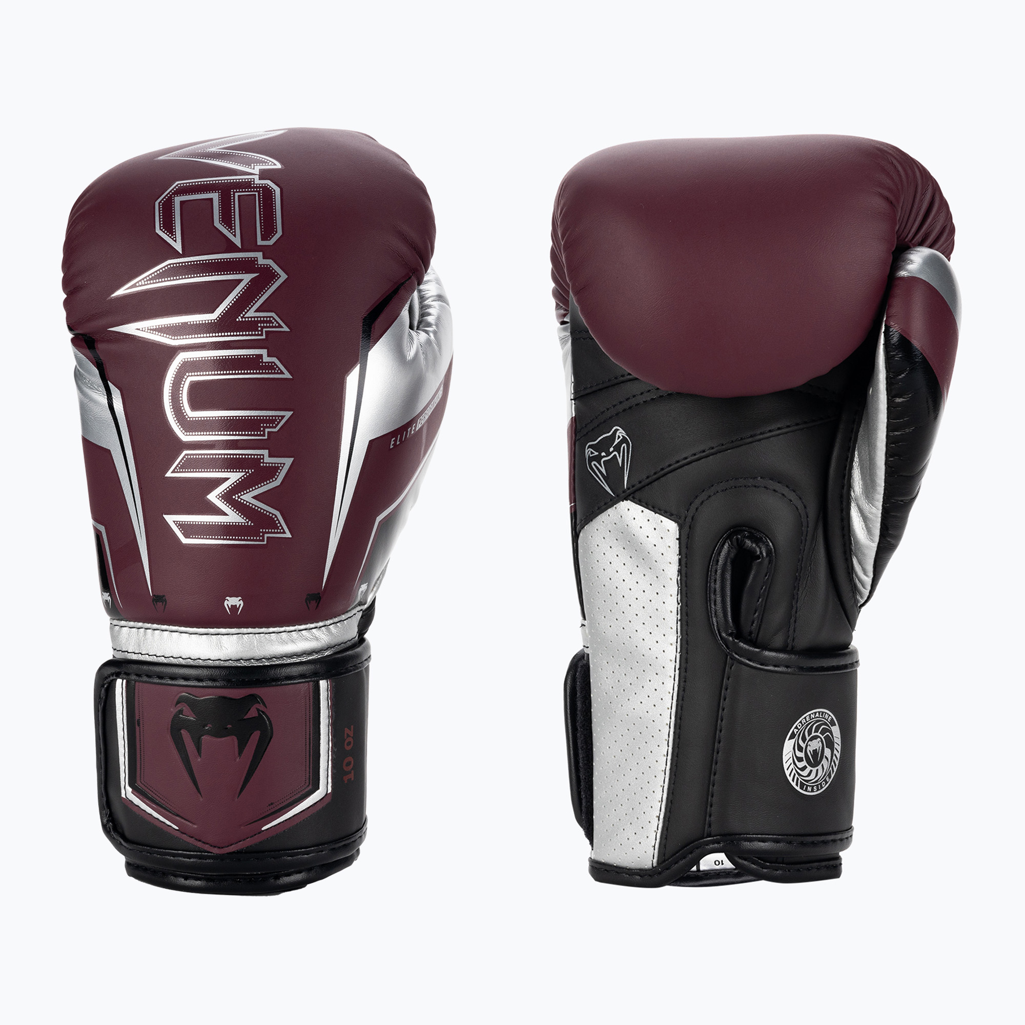 Rękawice bokserskie Venum Elite Evo burgundy/silver 