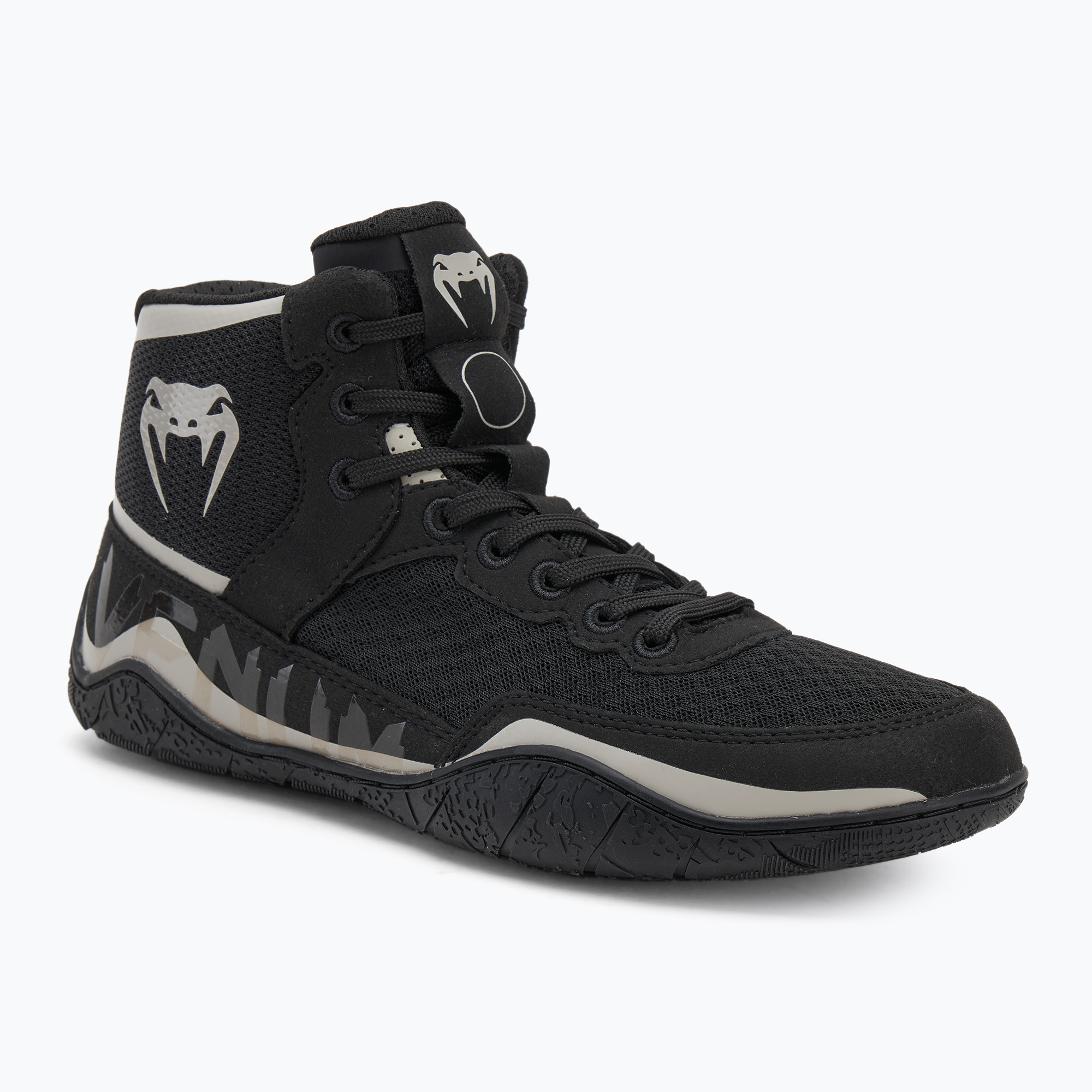 Buty bokserskie Venum Elite Wrestling black/sand 