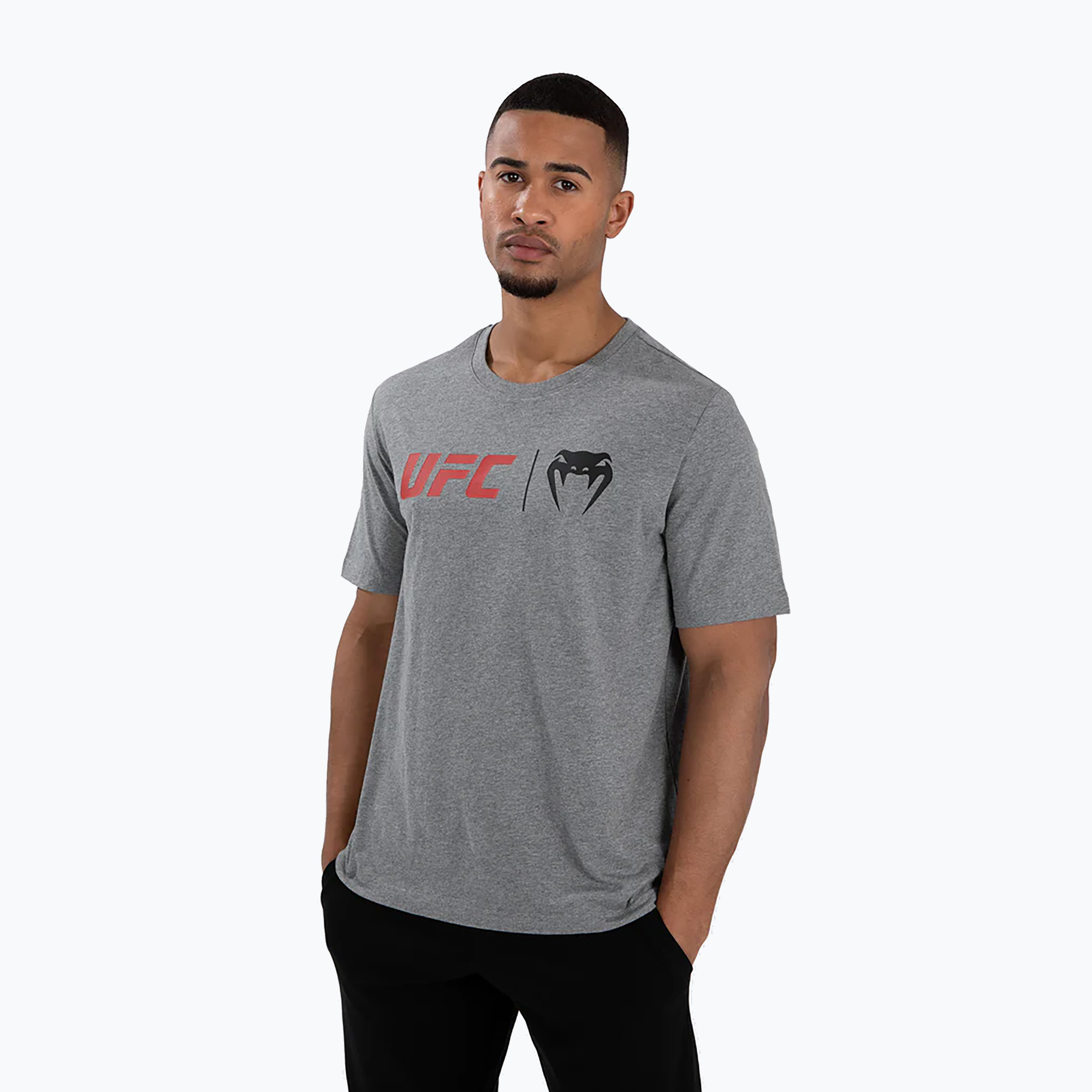 Koszulka męska Venum & UFC Classic grey/red 