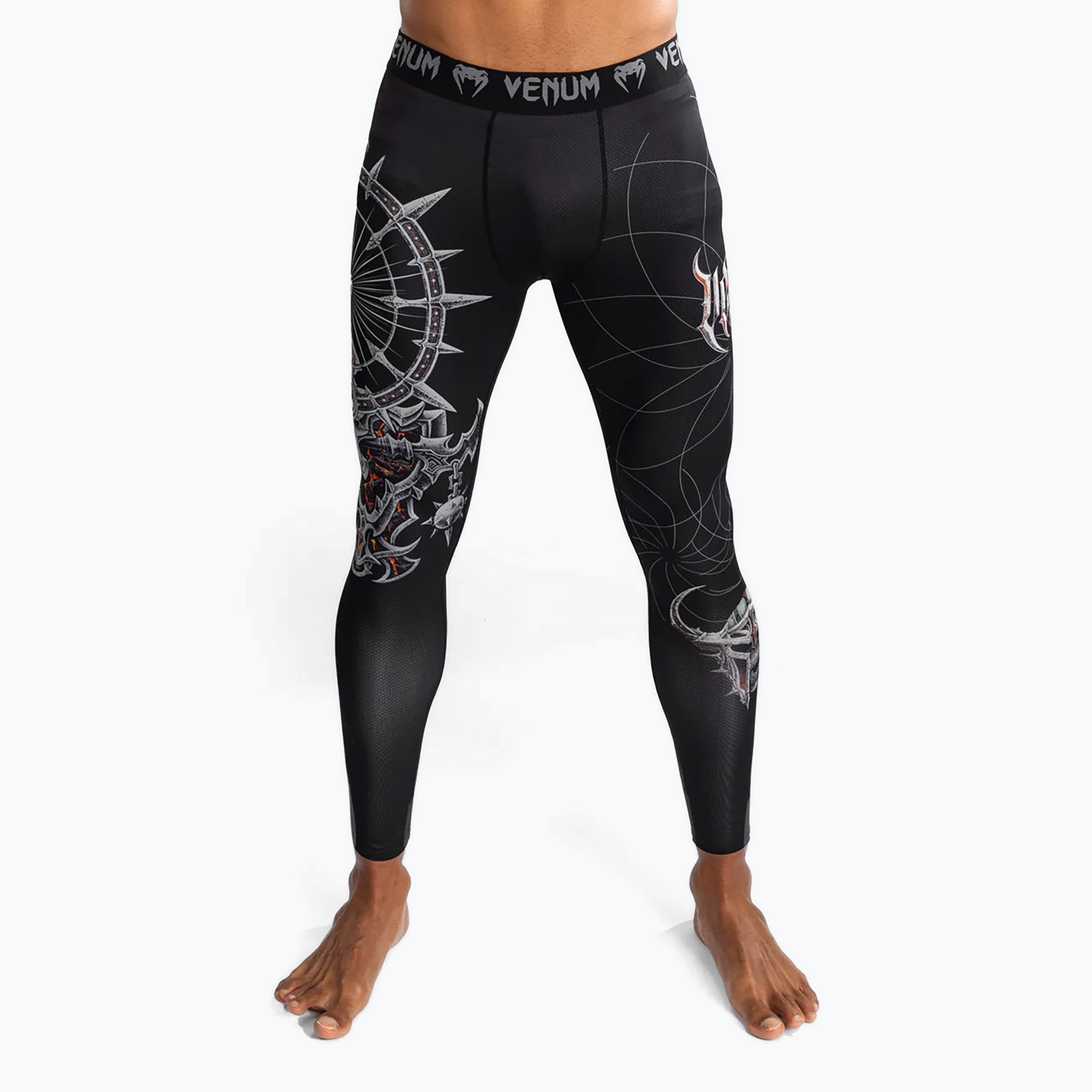Legginsy treningowe męskie Venum Gladiator 5.0 Men's Spats black/silver 
