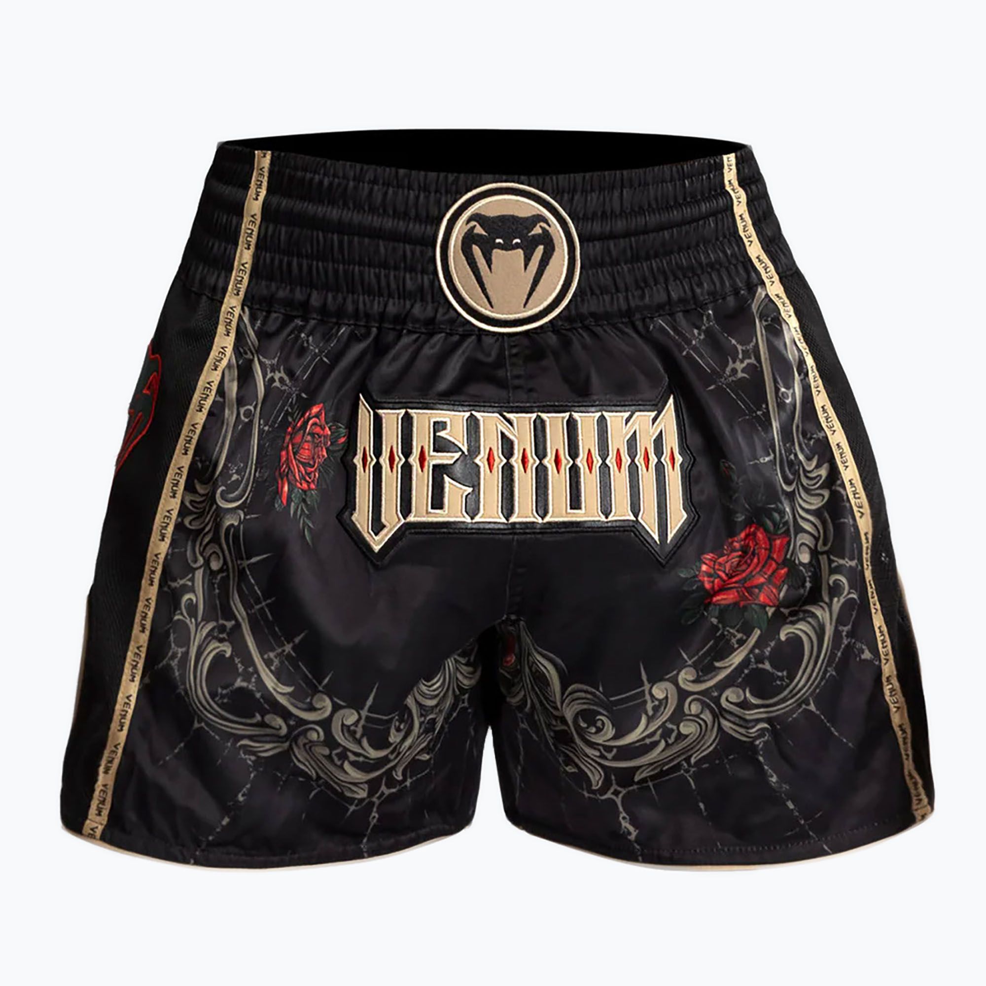 Spodenki treningowe męskie Venum Santa Muerte 5.0 Muay Thai Shorts deep black/gold 