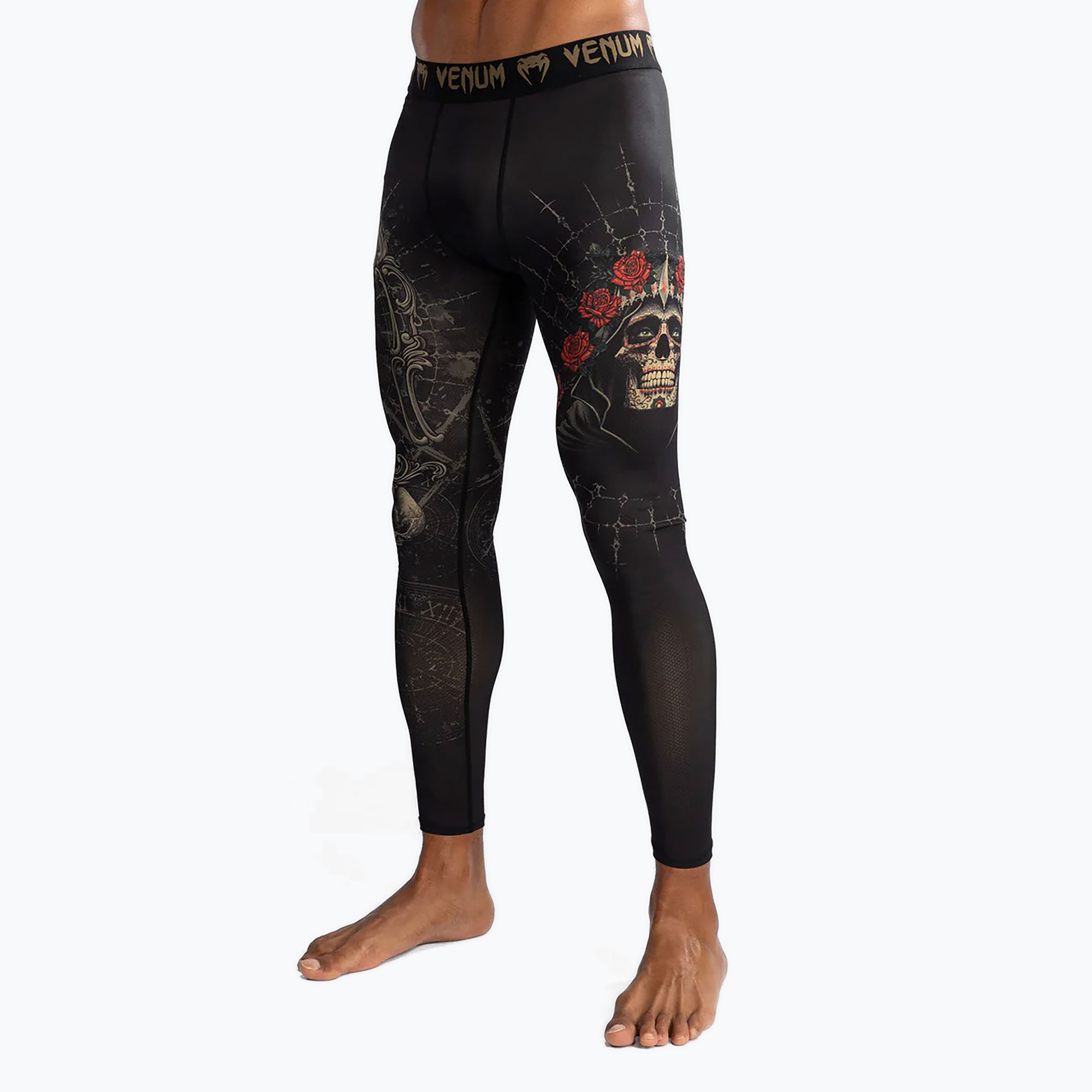 Legginsy treningowe męskie Venum Santa Muerte 5.0 Men’s Spats deep black/gold 