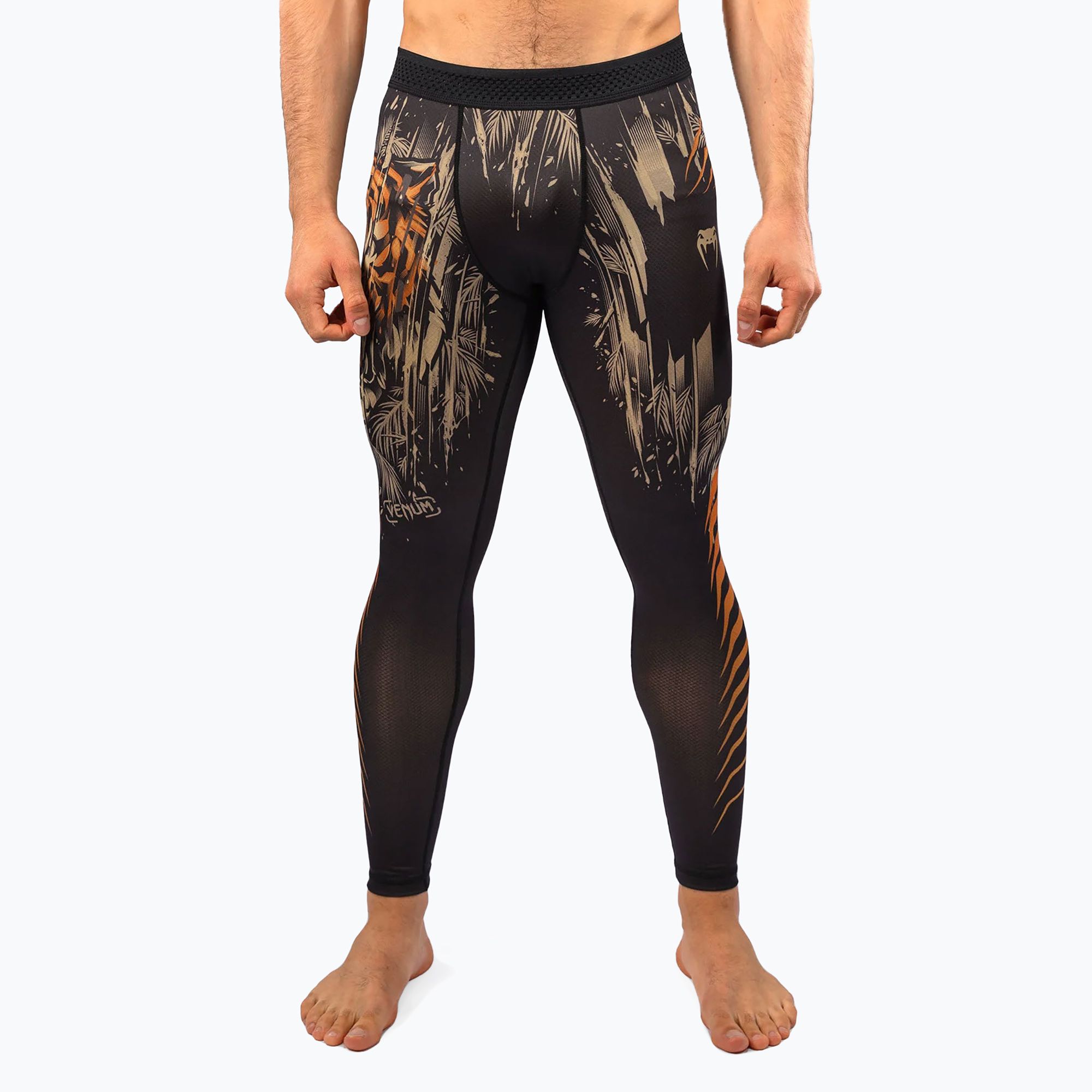 Legginsy treningowe męskie Venum Tiger Men's Spats black/neon orange 