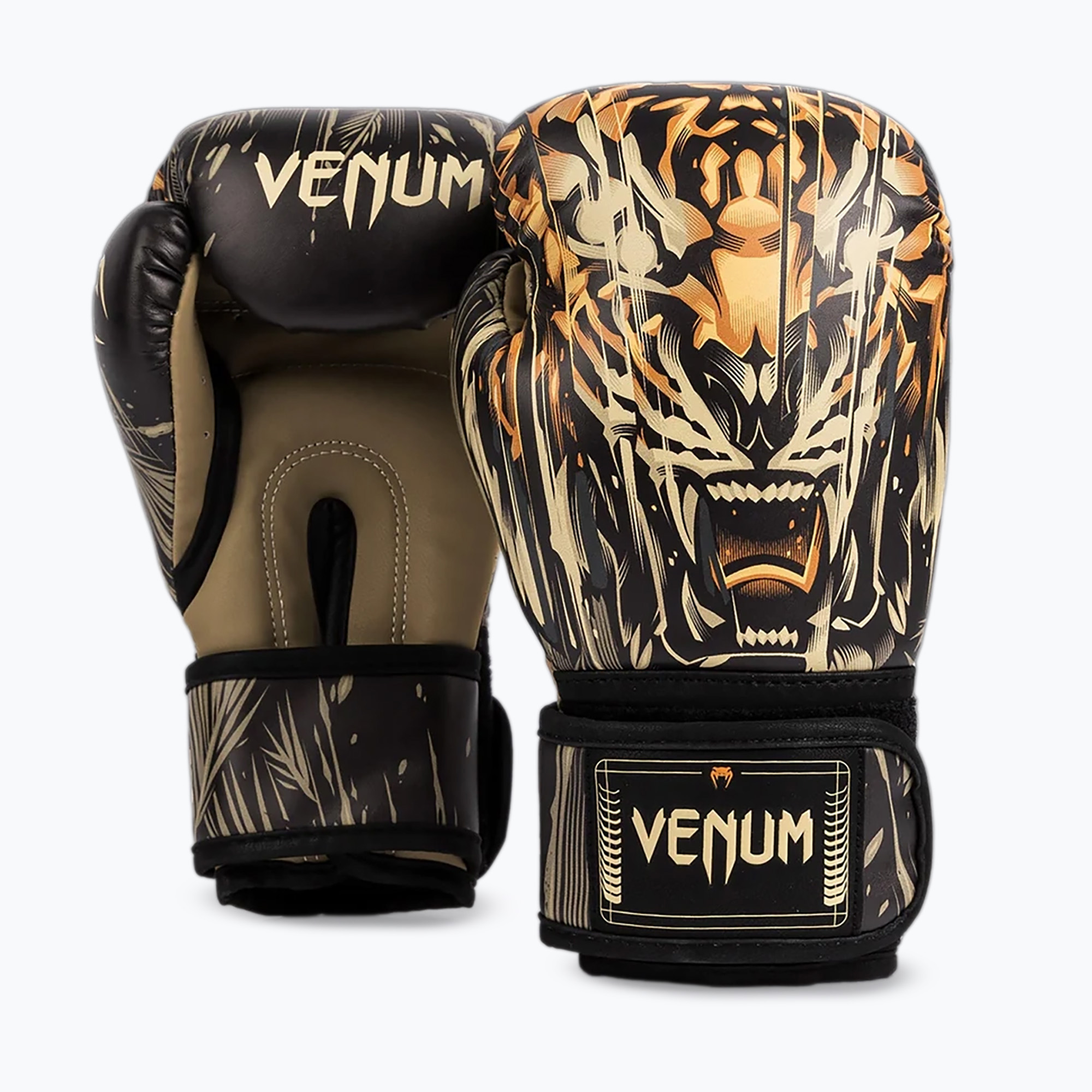 Rękawice bokserskie dziecięce Venum Tiger Kids Boxing black/neon orange 