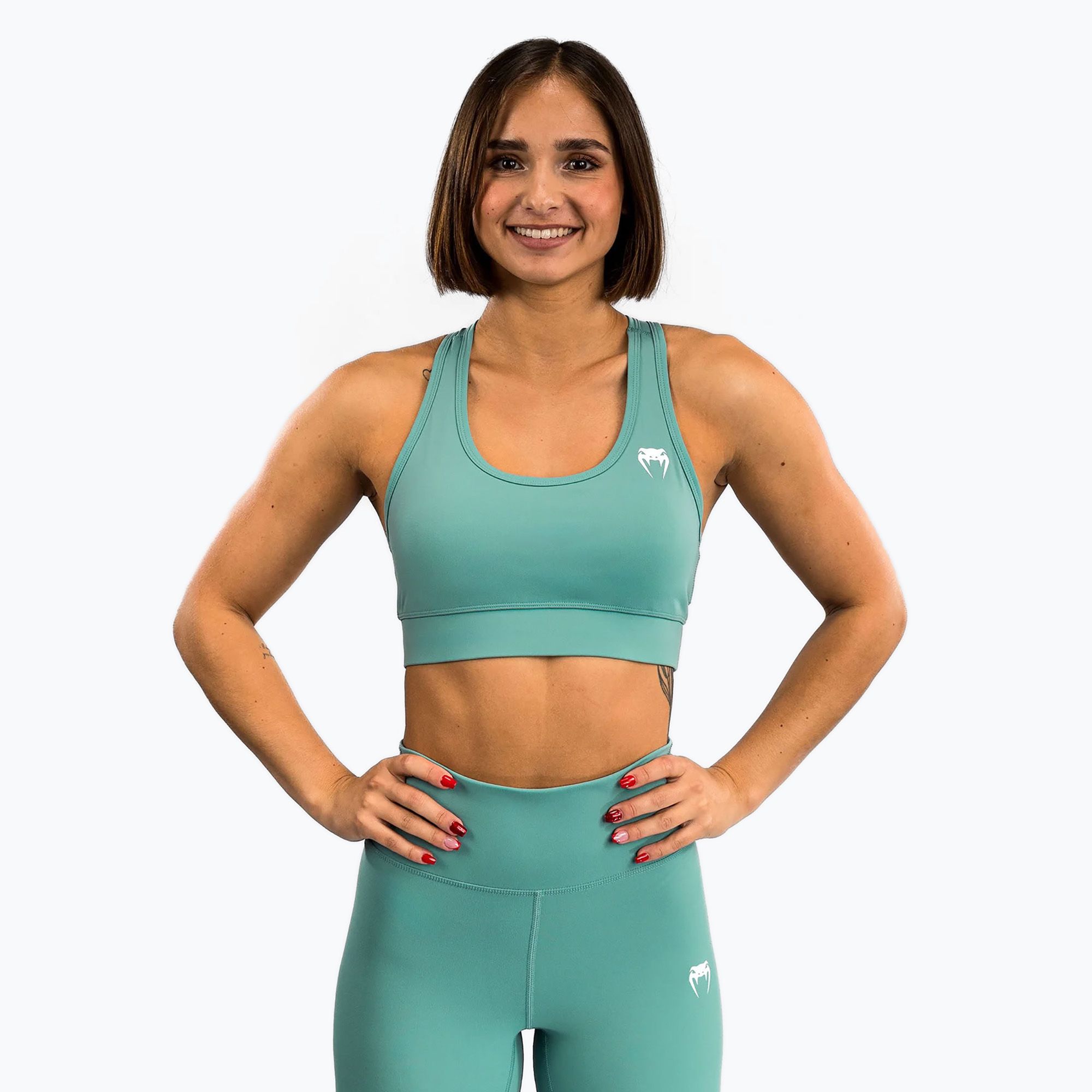 Biustonosz treningowy Venum Essential Medium Impact Sport aqua green 