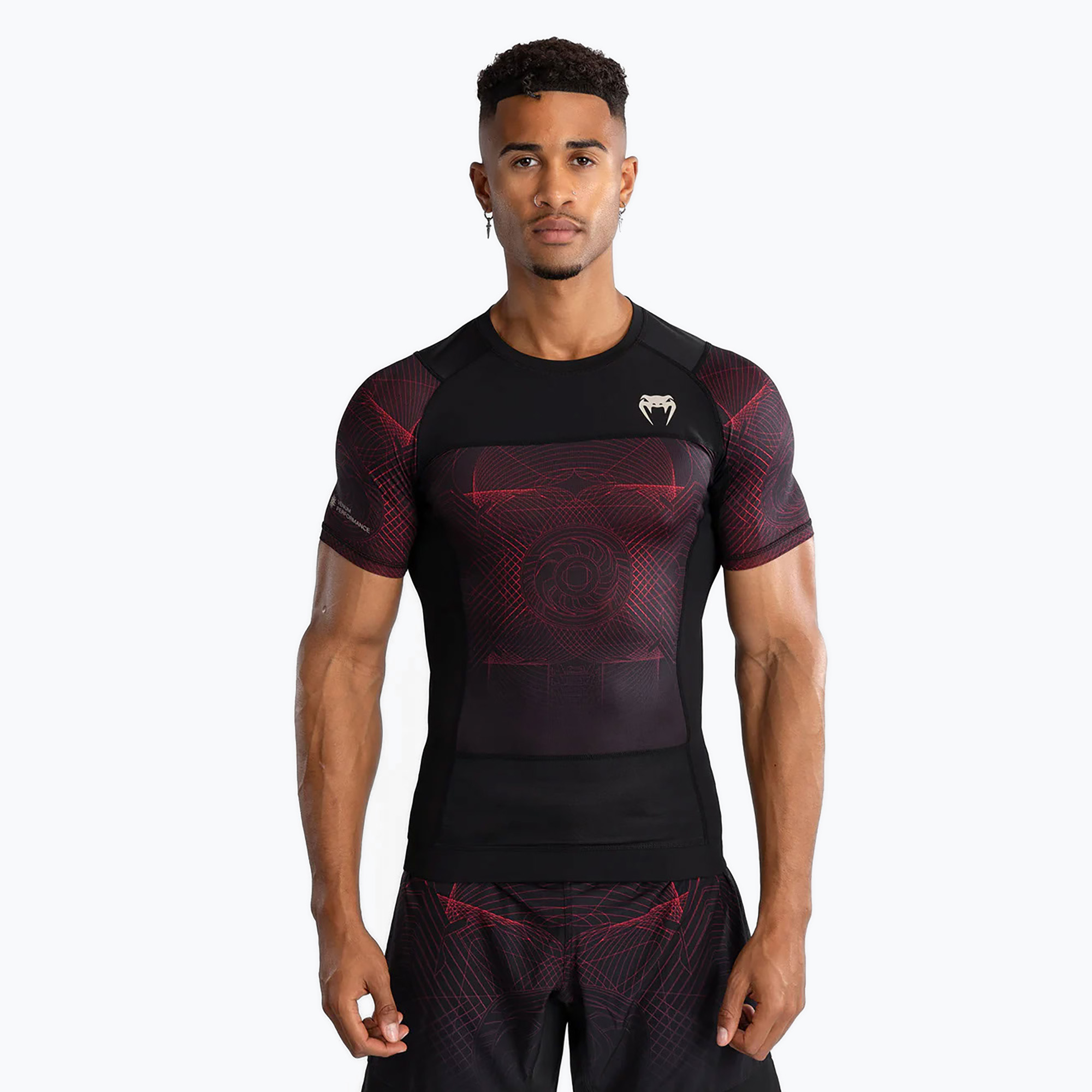 Rashguard męski Venum G-Fit Air Men'S Short Sleeve Rashguard deep black/fire red 