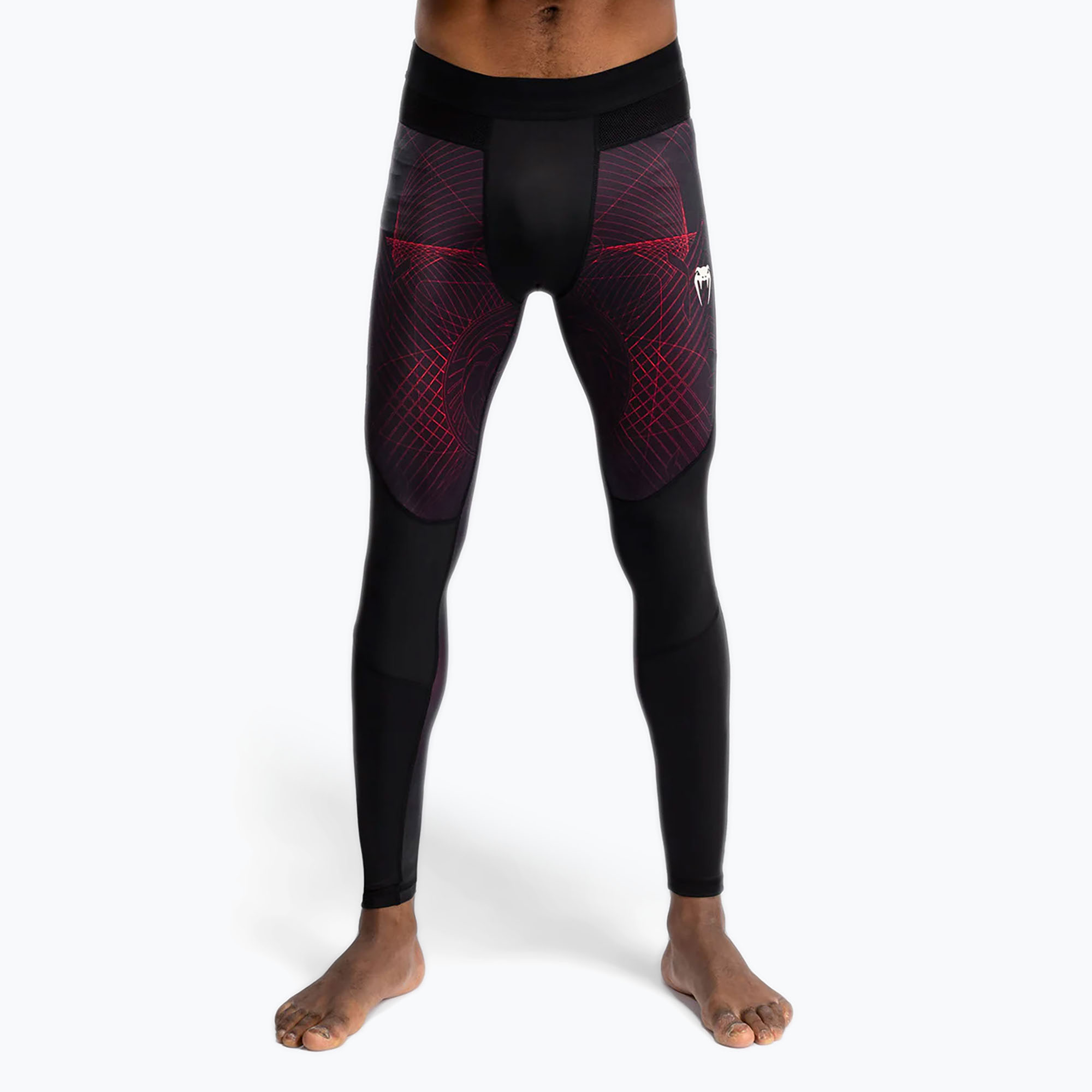 Legginsy treningowe męskie Venum G-Fit Air Spats deep black/ fire red 