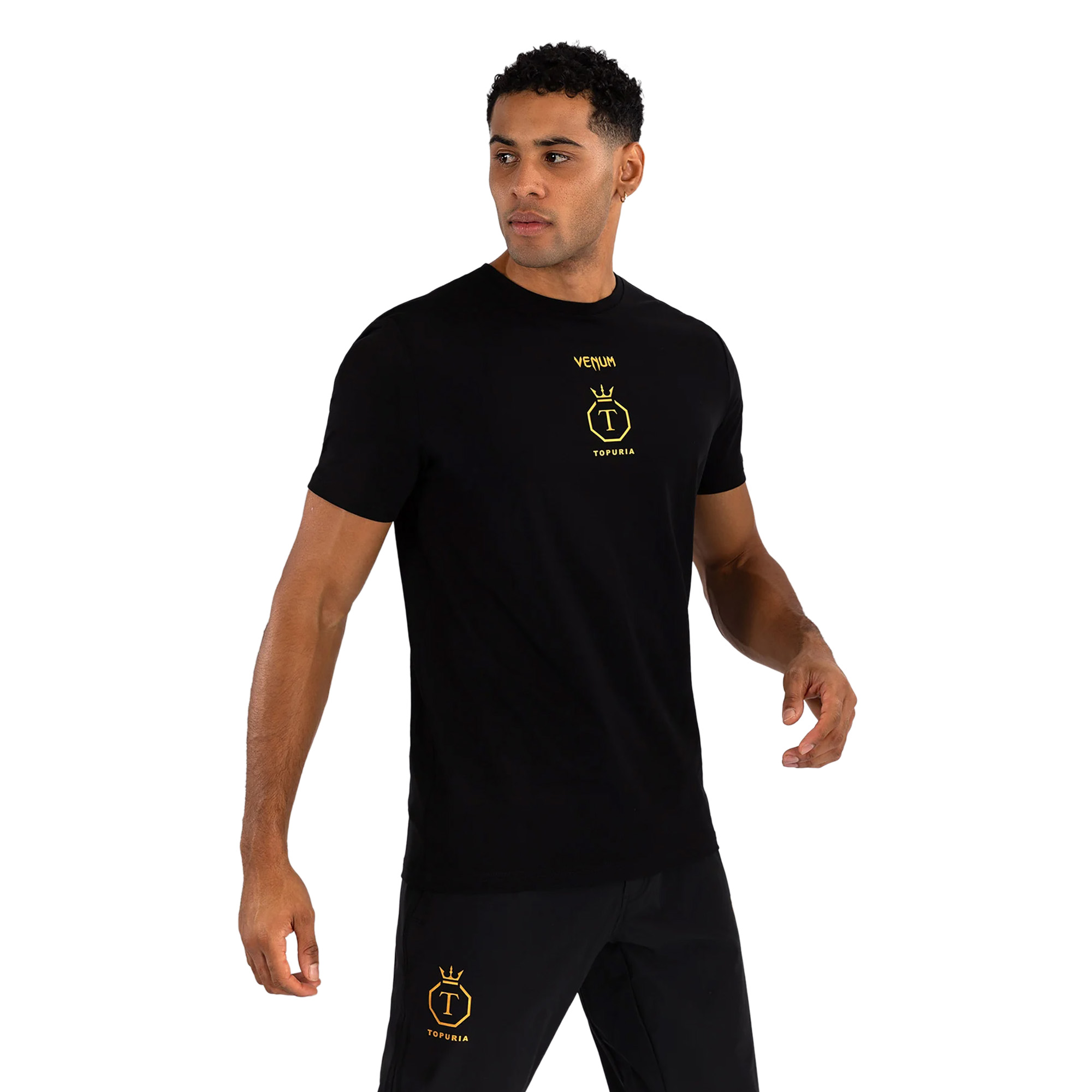 Мъжка тениска за тренировка Venum x Ilia Topuria Unmatched black/gold