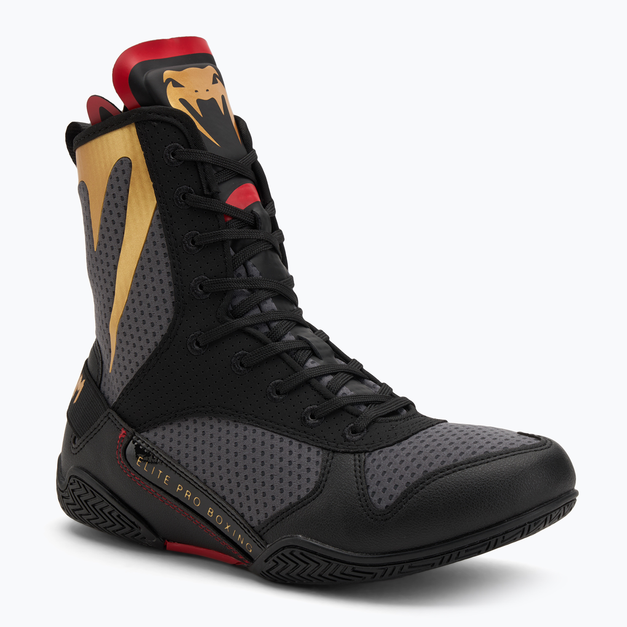 Buty bokserskie Venum Elite Boxing stom grey/gold logo 