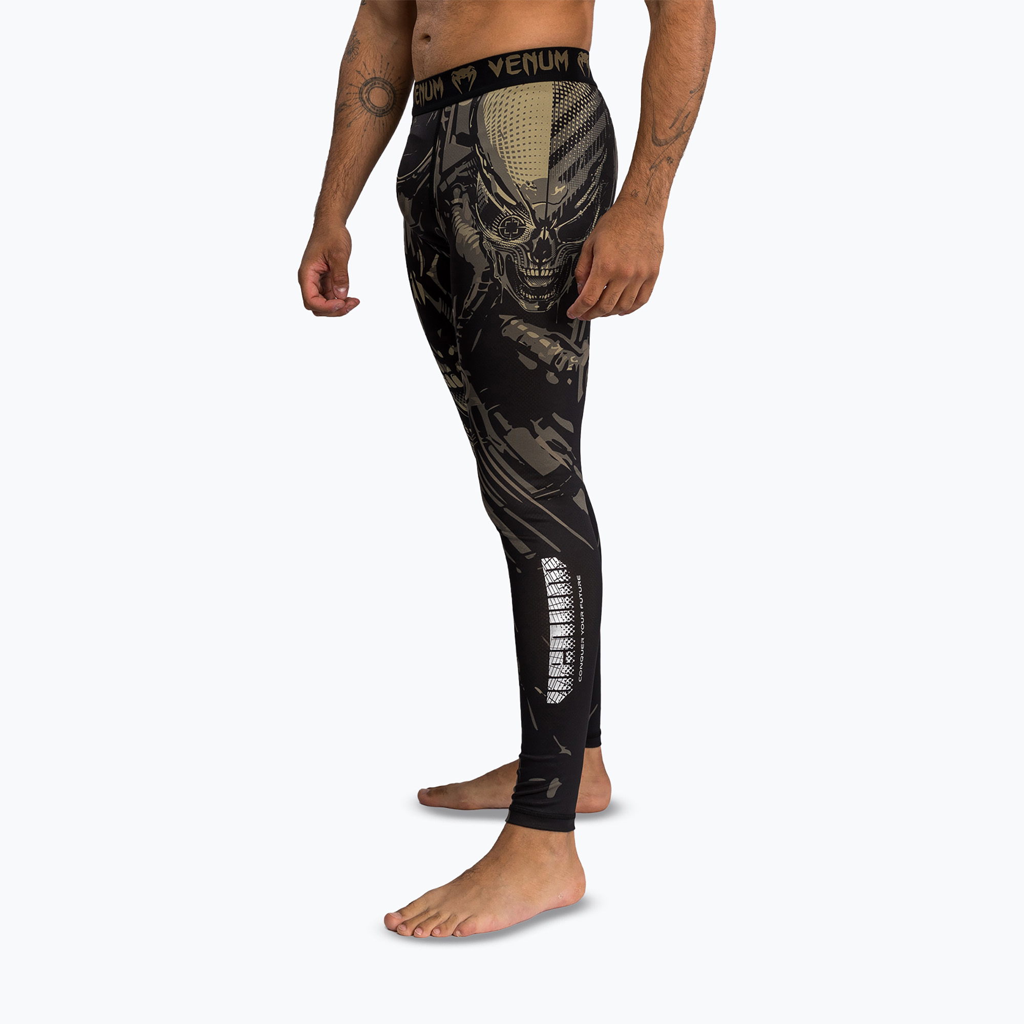 Legginsy treningowe męskie Venum Invader Spats black/sand 