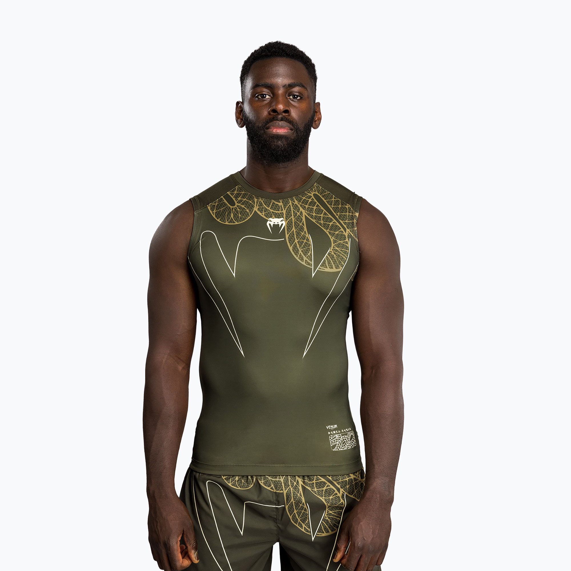 Rashguard męski Venum Serpenti Rashguards Sleeveless kaki/bronze/ivory 