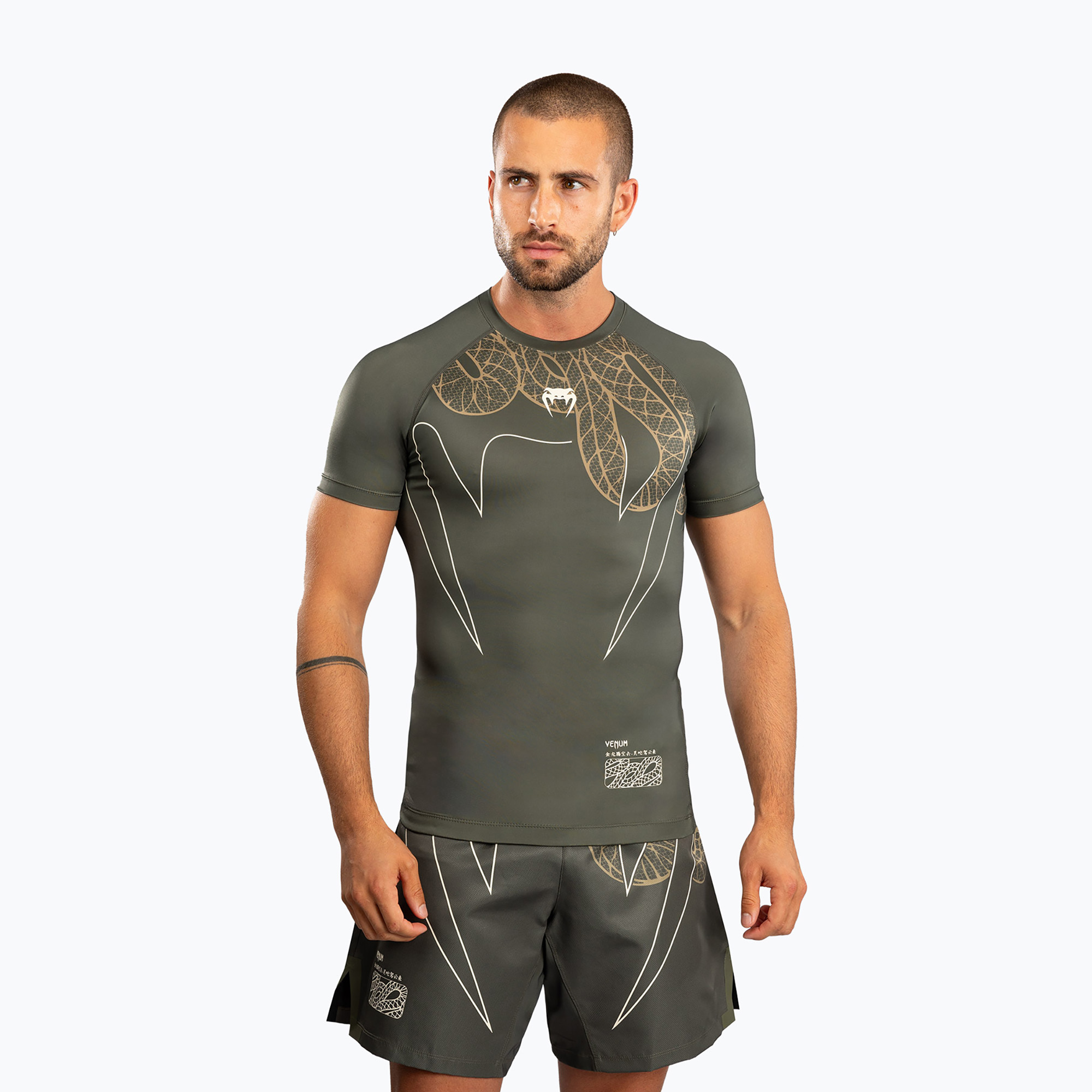 Rashguard męski Venum Serpenti Rashguards kaki/bronze/ivory 
