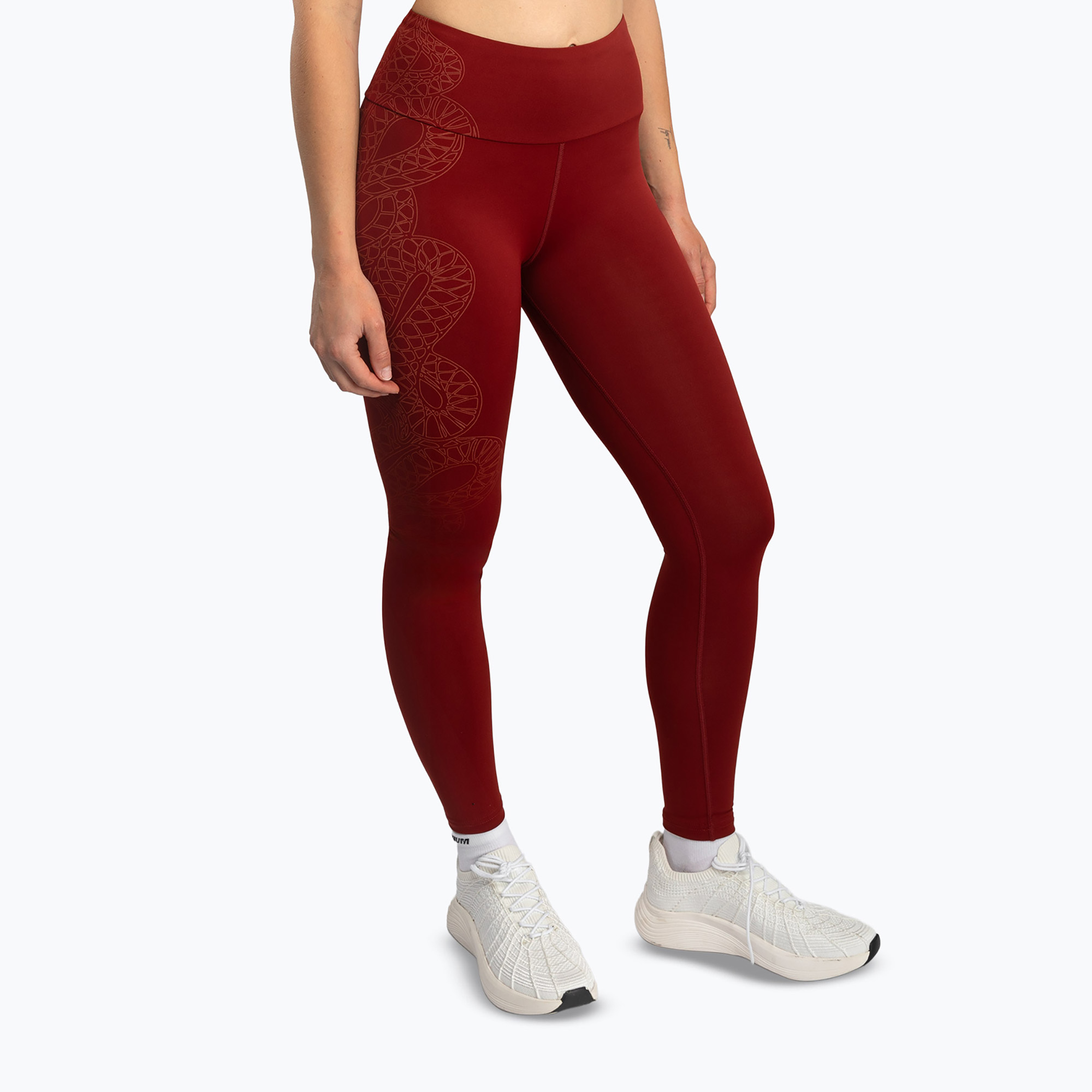 Legginsy treningowe damskie Venum Serpenti burgundy/ivory 
