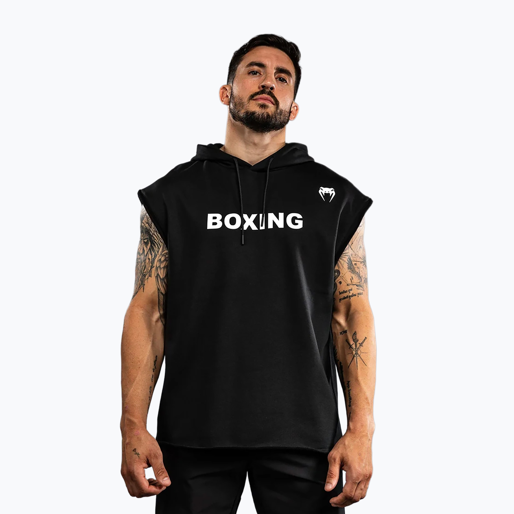 Bluza męska Venum Boxing VT Sleeveless Hoodie black/white 