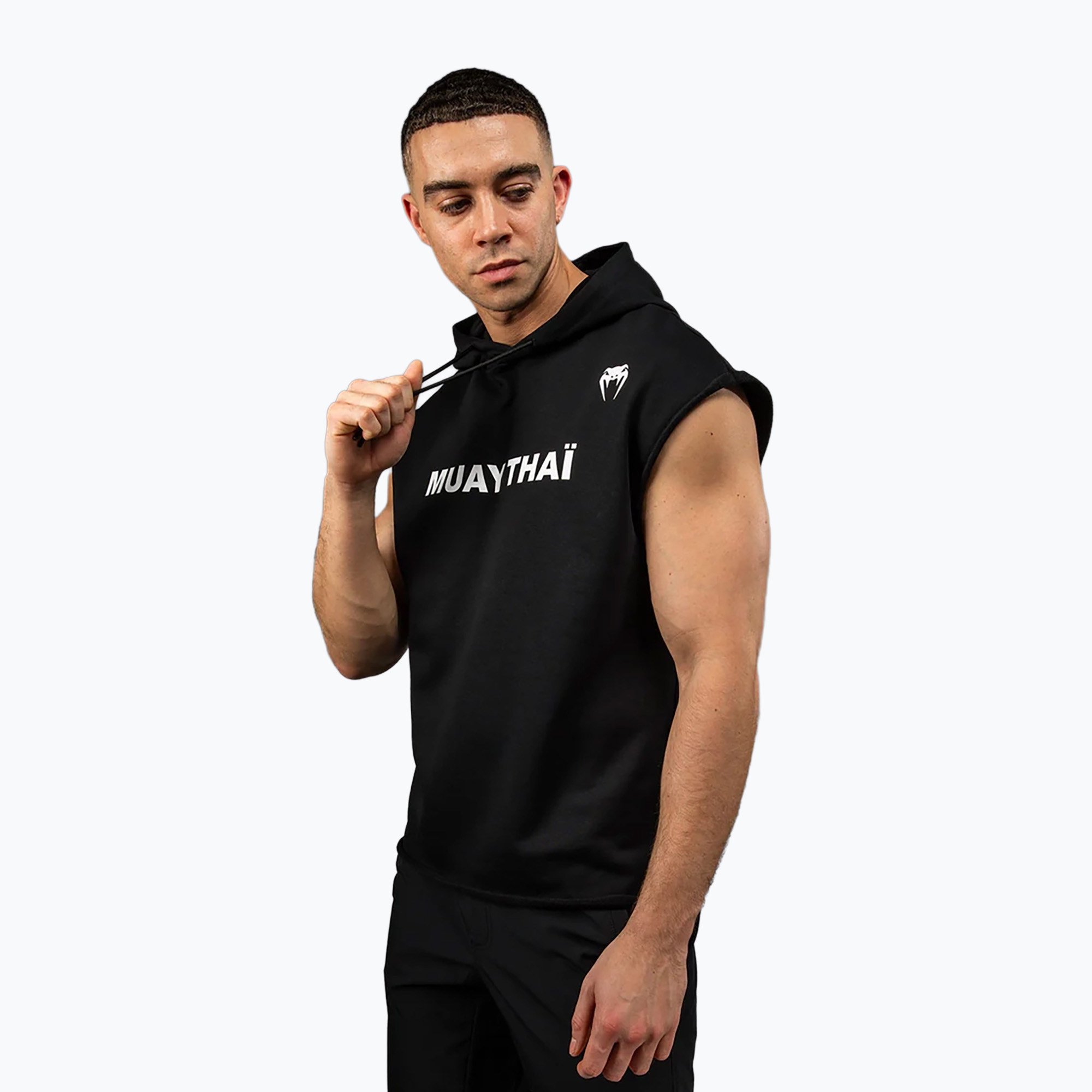 Bluza męska Venum Boxing VT Sleeveless Hoodie black/white 