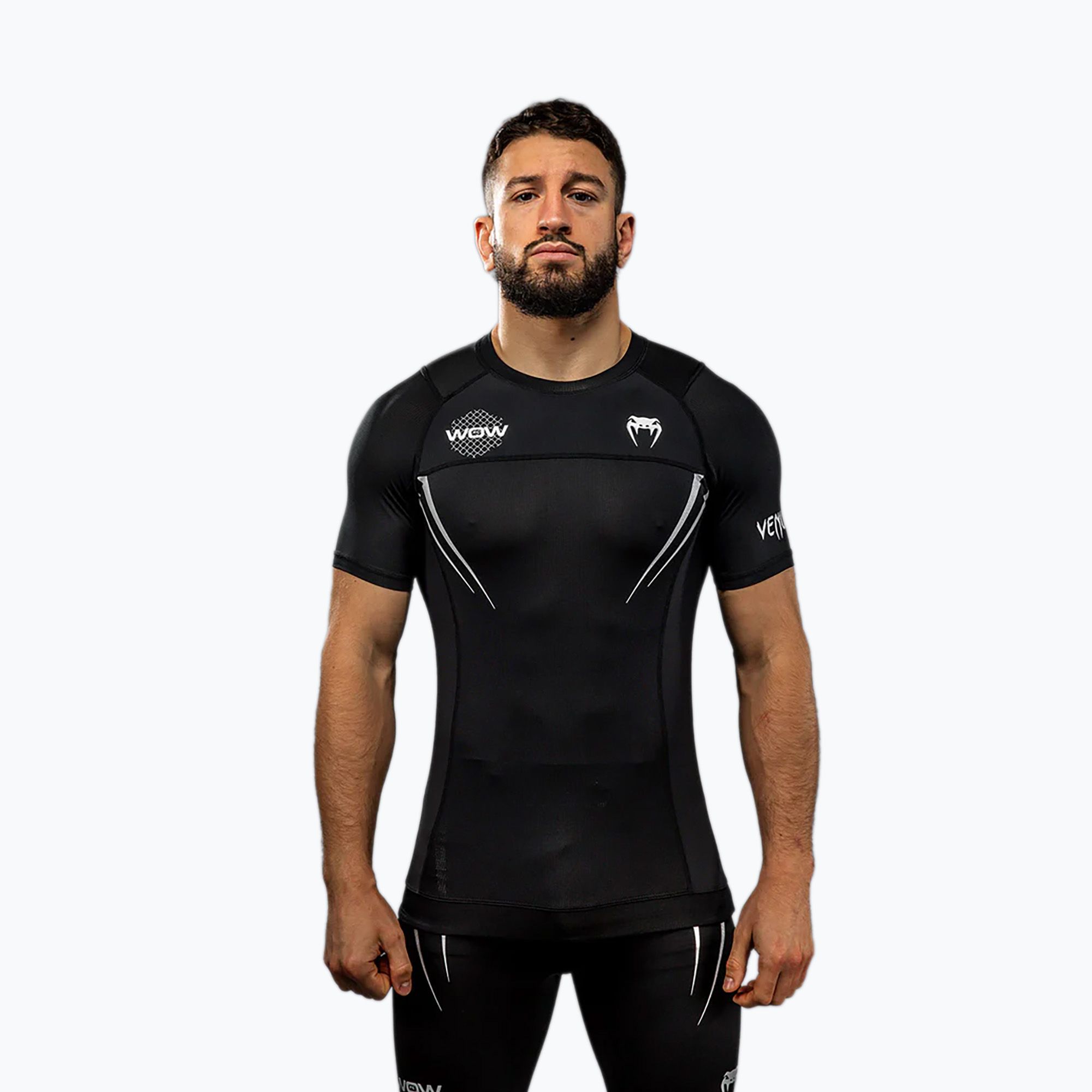 Koszulka treningowa męska Venum X WOW FC Rashguards black/silver grey 
