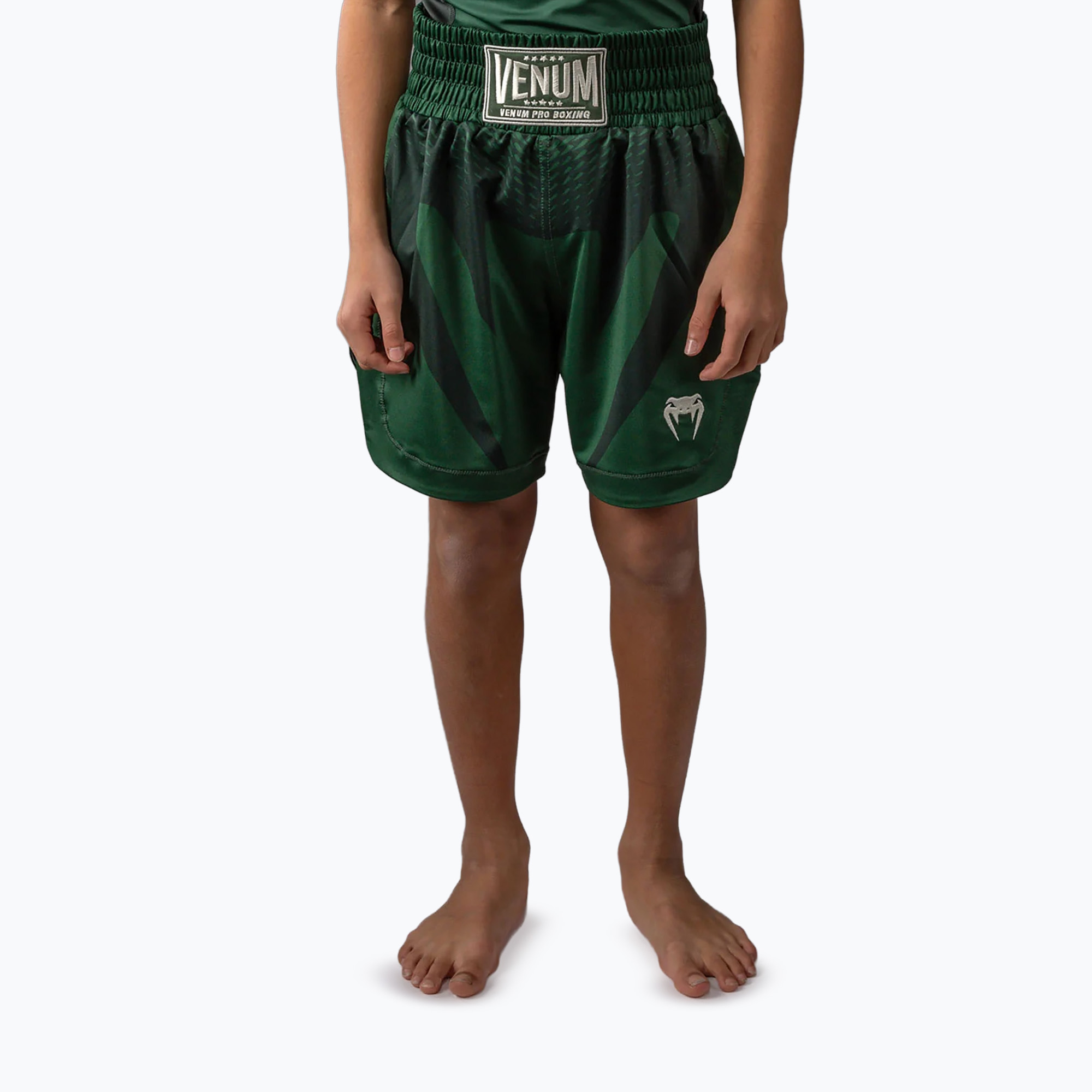 Spodenki treningowe dziecięce Venum Attack Kids Boxing forest green/off white