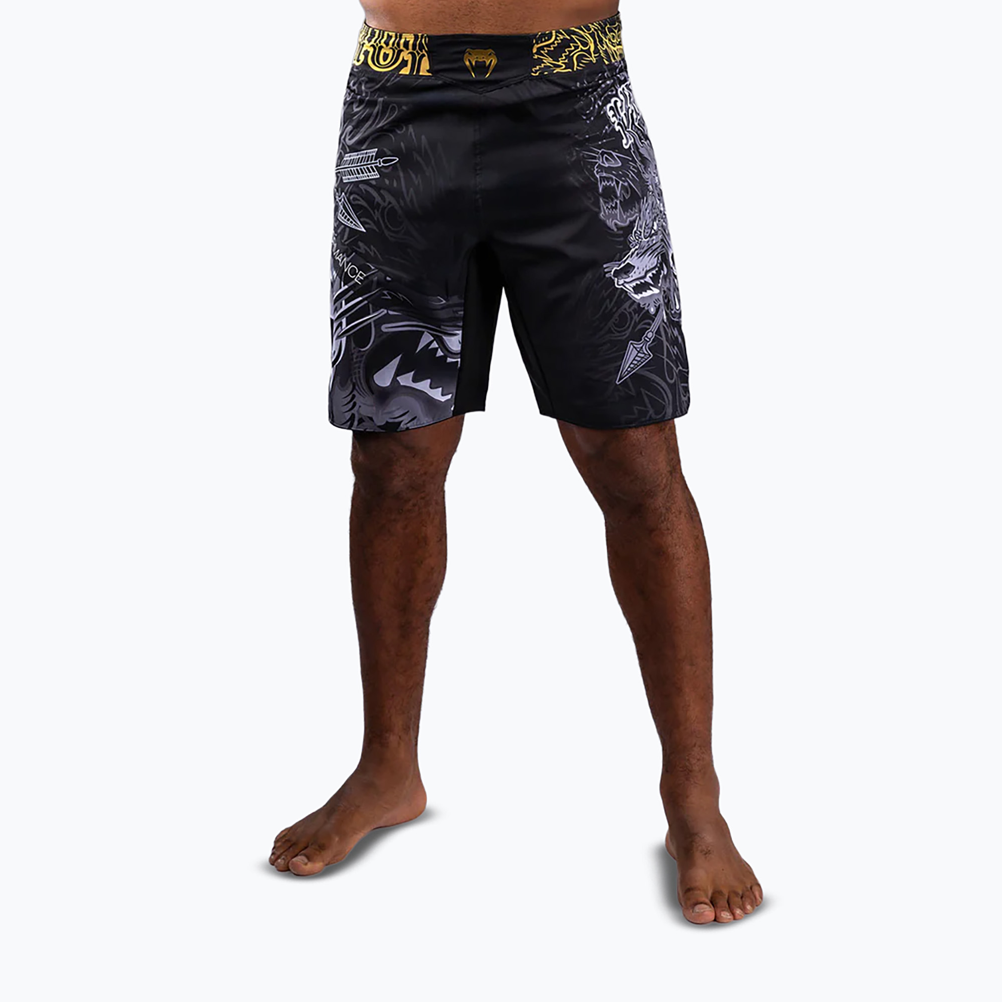 Spodenki treningowe męskie Venum Wolf Atak Fightshorts black/grey 
