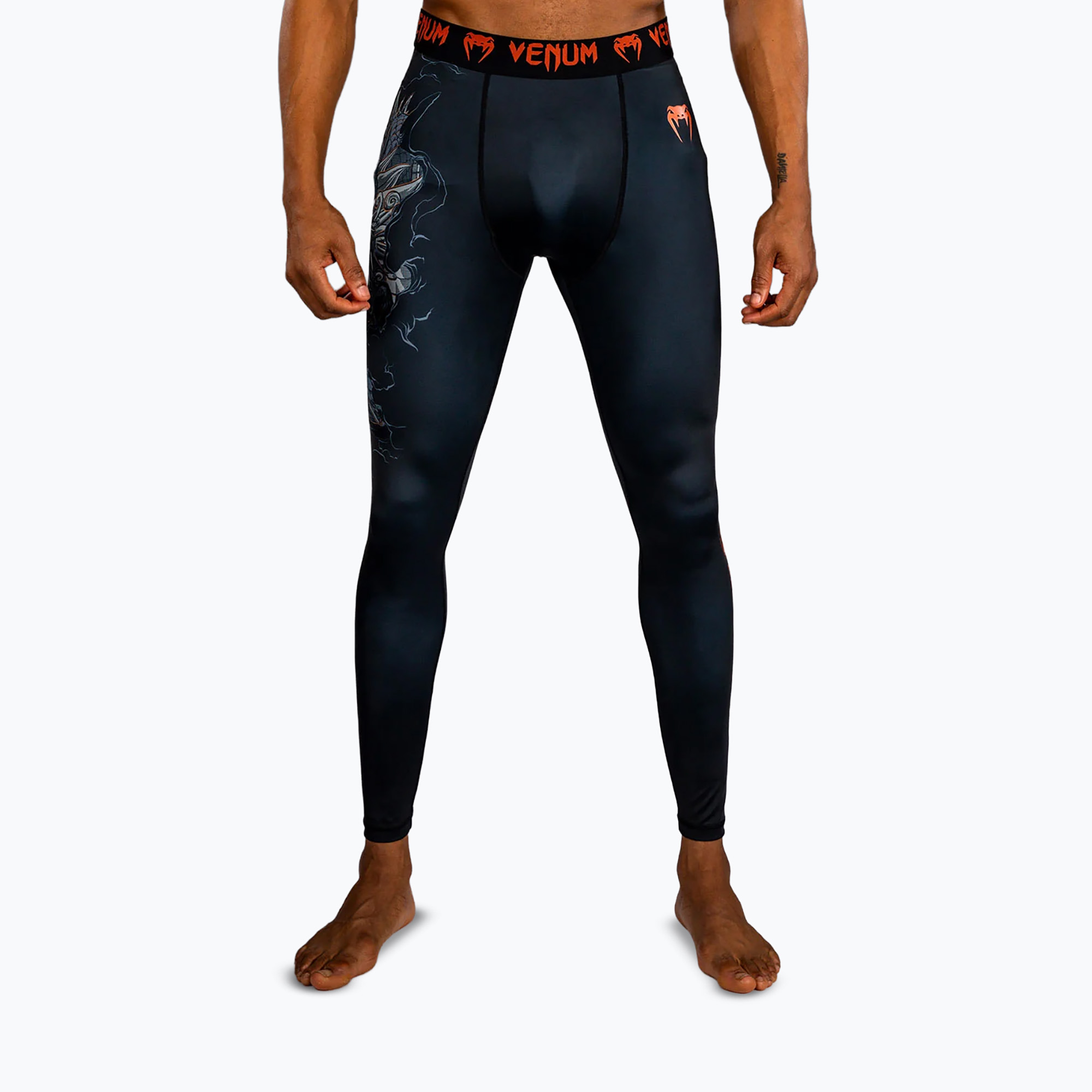 Colanți de antrenament pentru bărbați Venum Thunder Dragon Spats Black/Grey/Copper