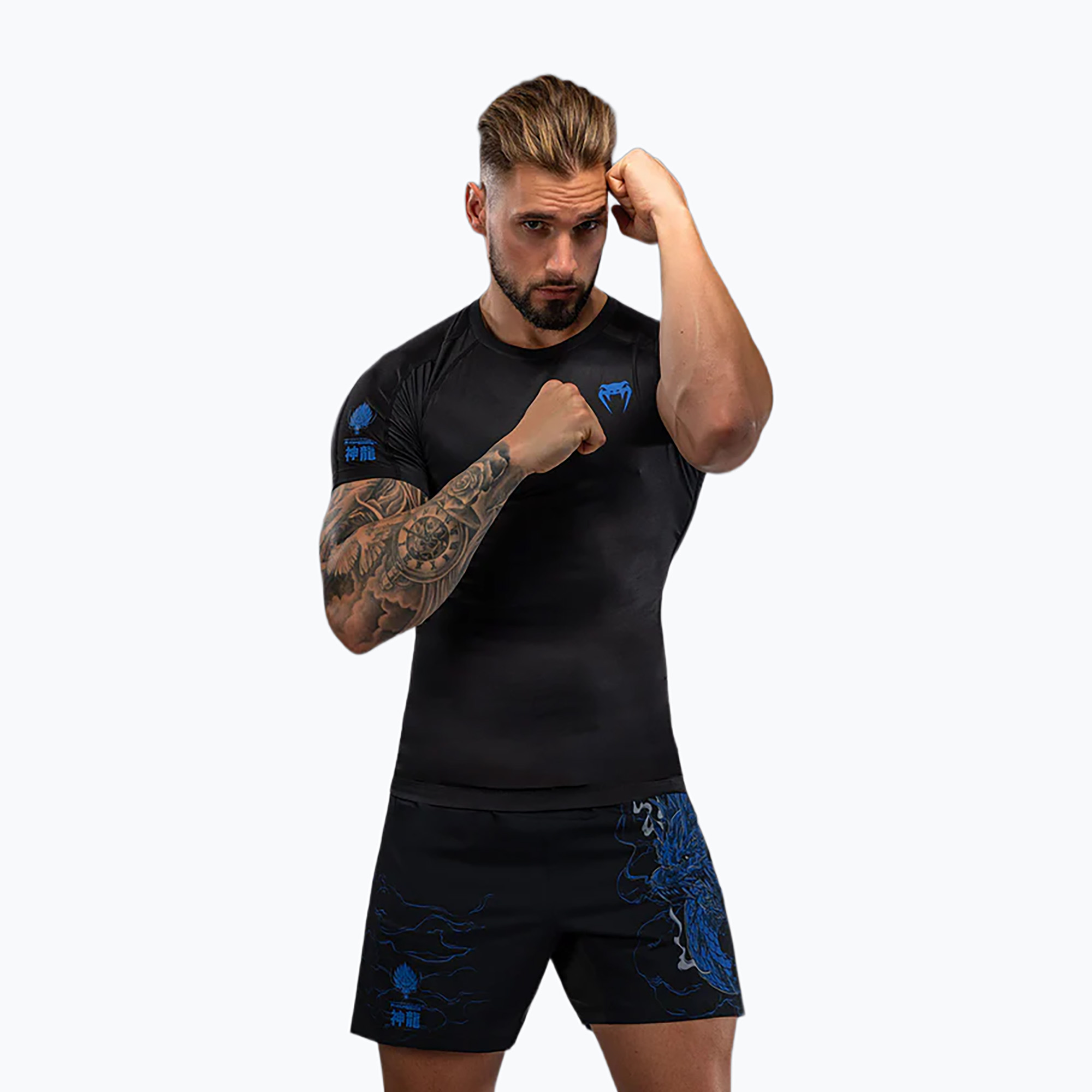 Rashguard bărbătesc Venum Thunder Dragon black/royal blue