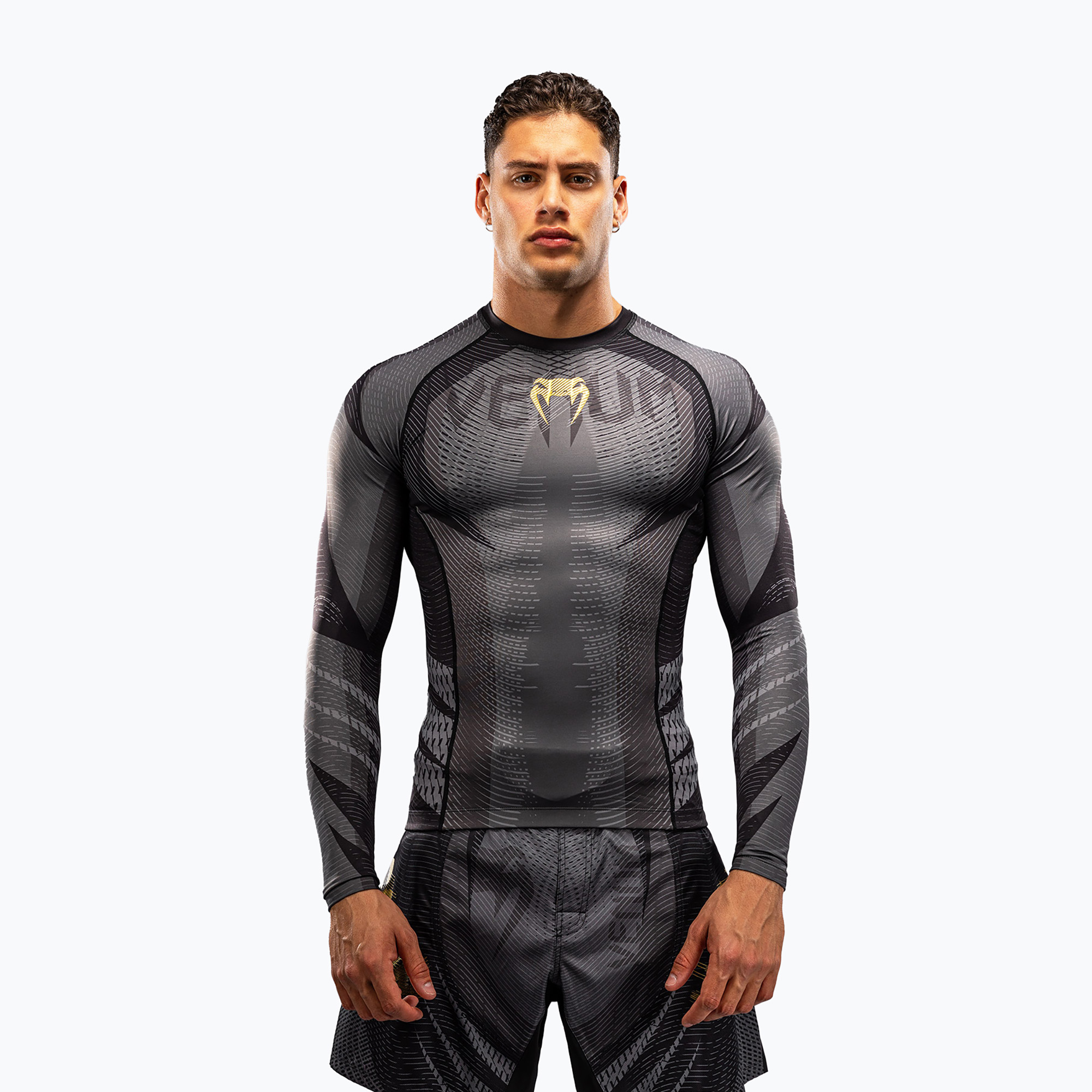 Мъжки рашгард с дълги ръкави Venum Galactic 3.0 Rashguard LS black/gold