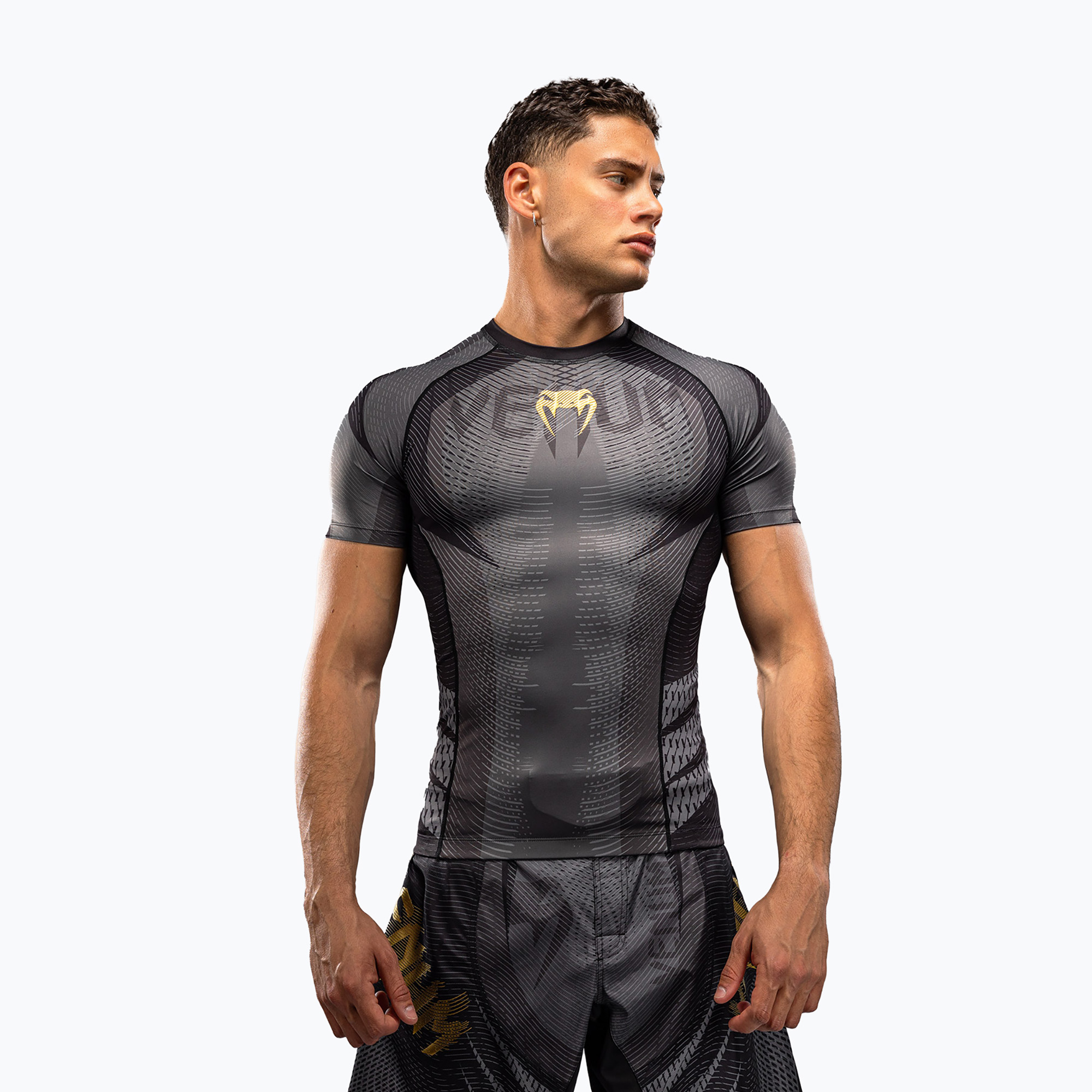 Pánsky rashguard Venum Galactic 3.0 Rashguard SS black/gold