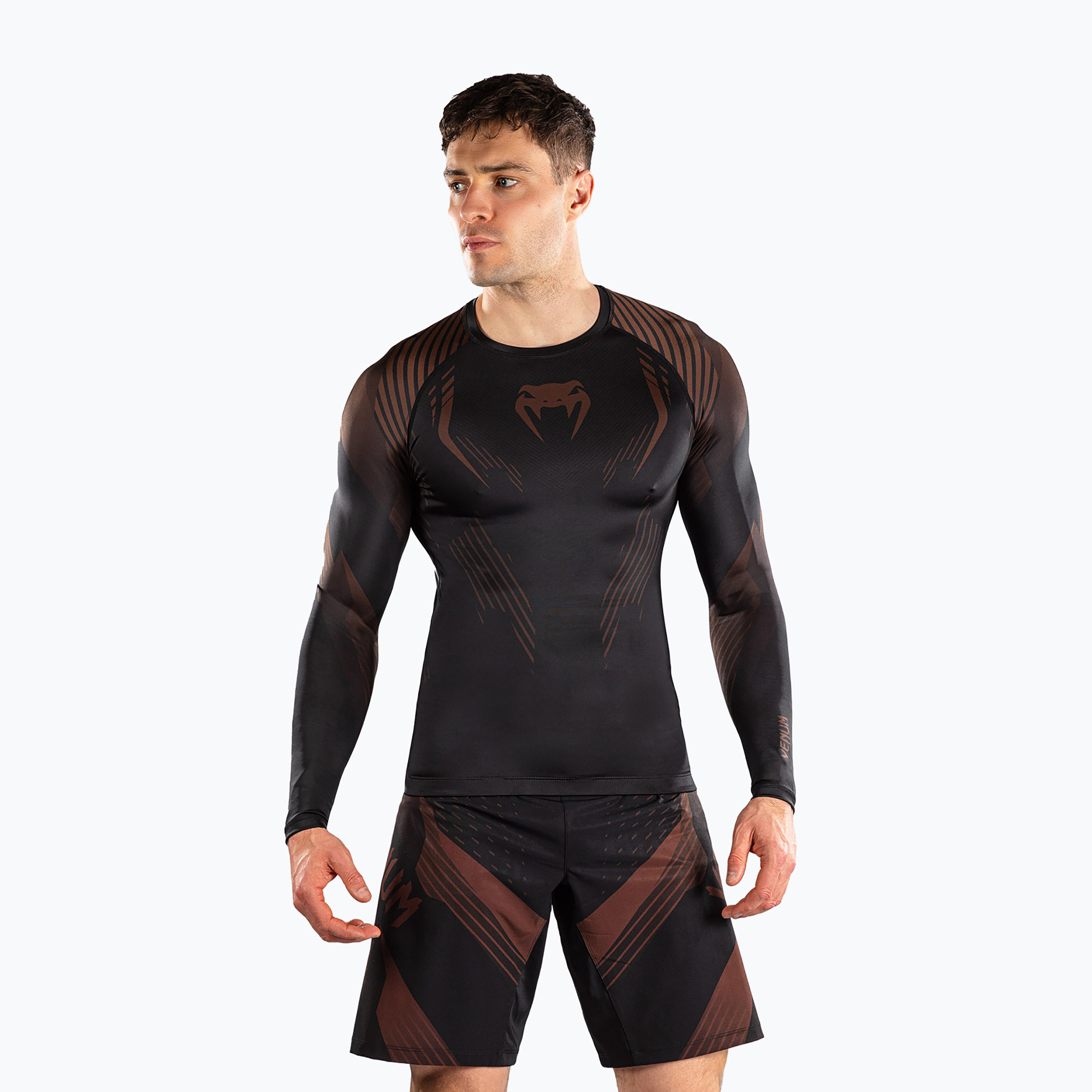 Pánsky rashguard s dlhým rukávom Venum No-Gi 6.0 Rashguard black/brown