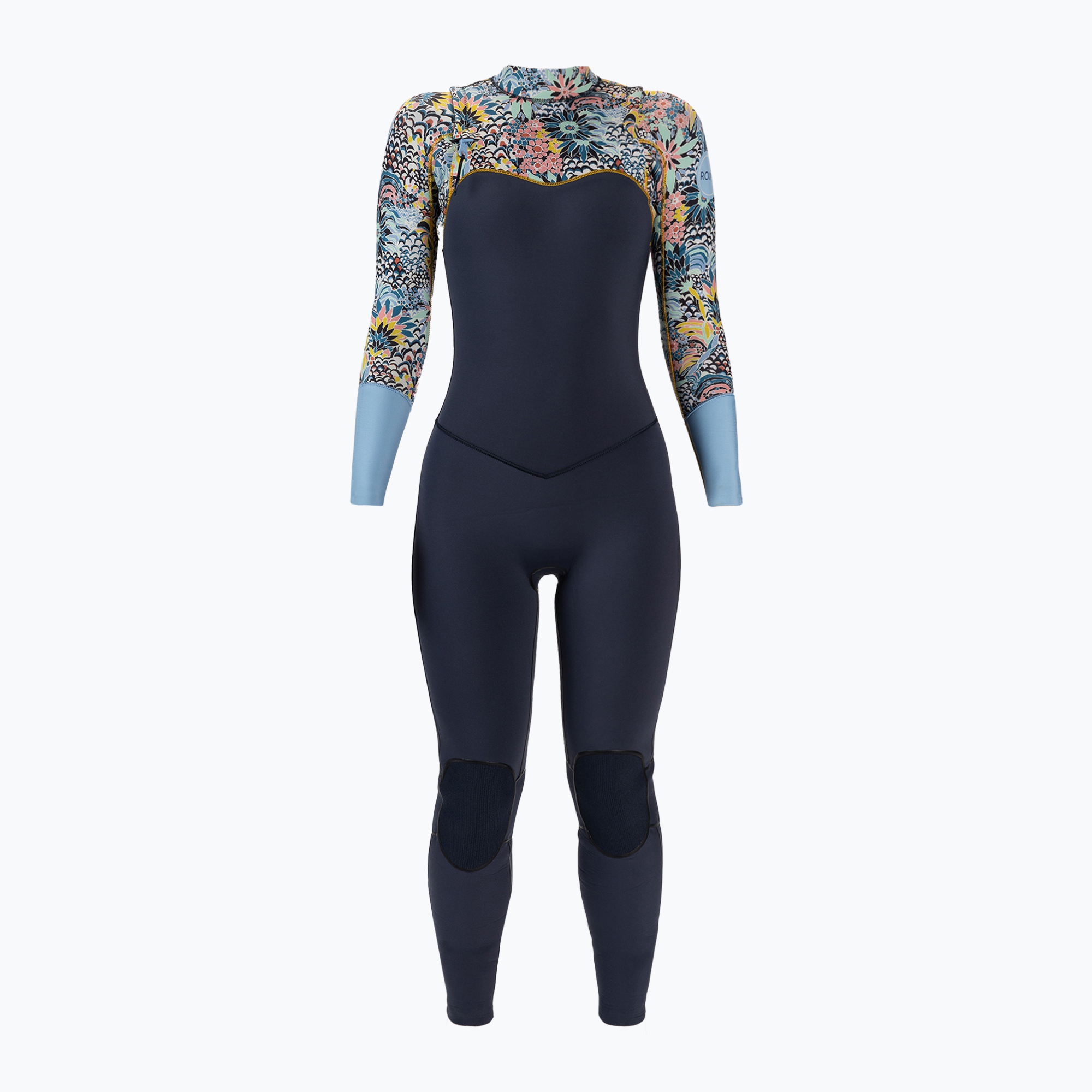 Pianka do pływania damska ROXY 3/2 mm Marine Bloom Front Zip GBS dark navy/allure/sulphur 