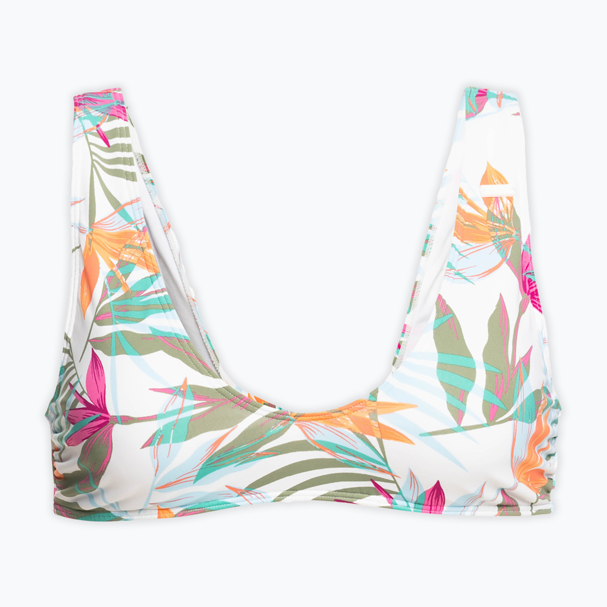 ROXY Beach Classics Top costume da bagno a triangolo allungato bianco brillante/floreale del paradiso