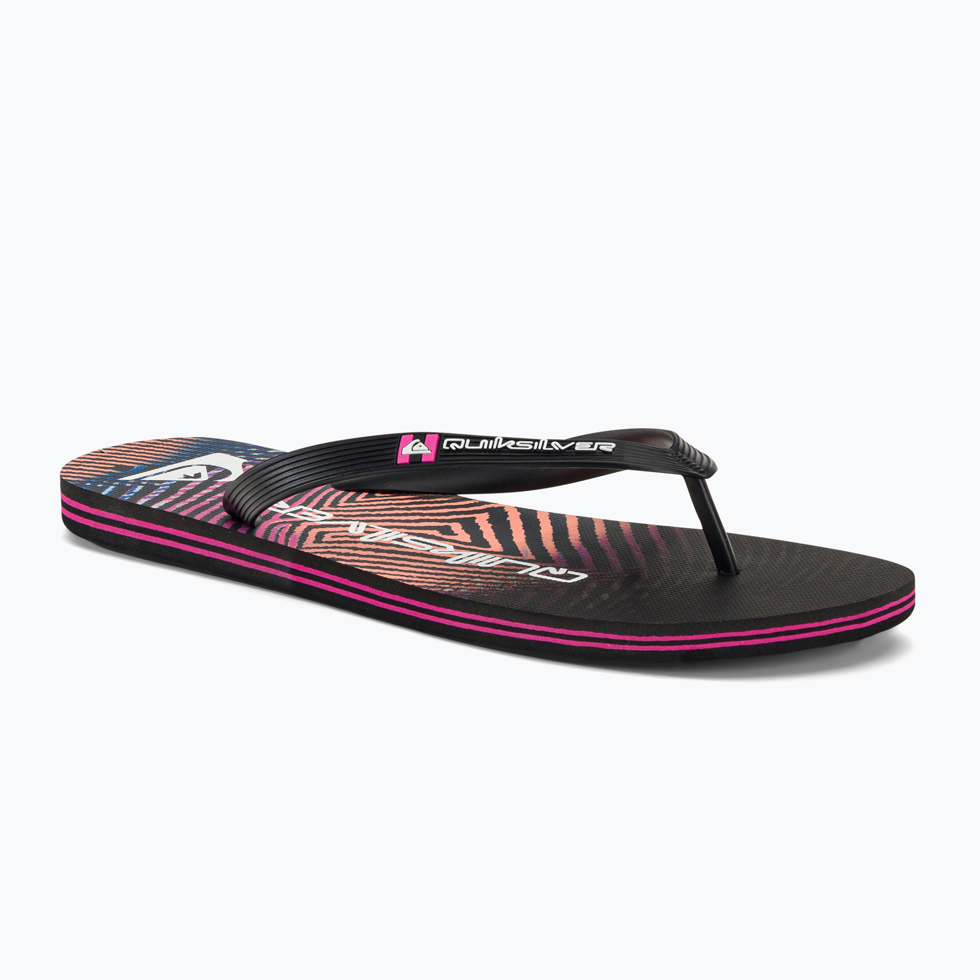 Infradito Quiksilver Molokai Wordblock uomo nero/nero/rosa (41 (8 US)) (Molokai Wordblock AQYL101287-XKKM)