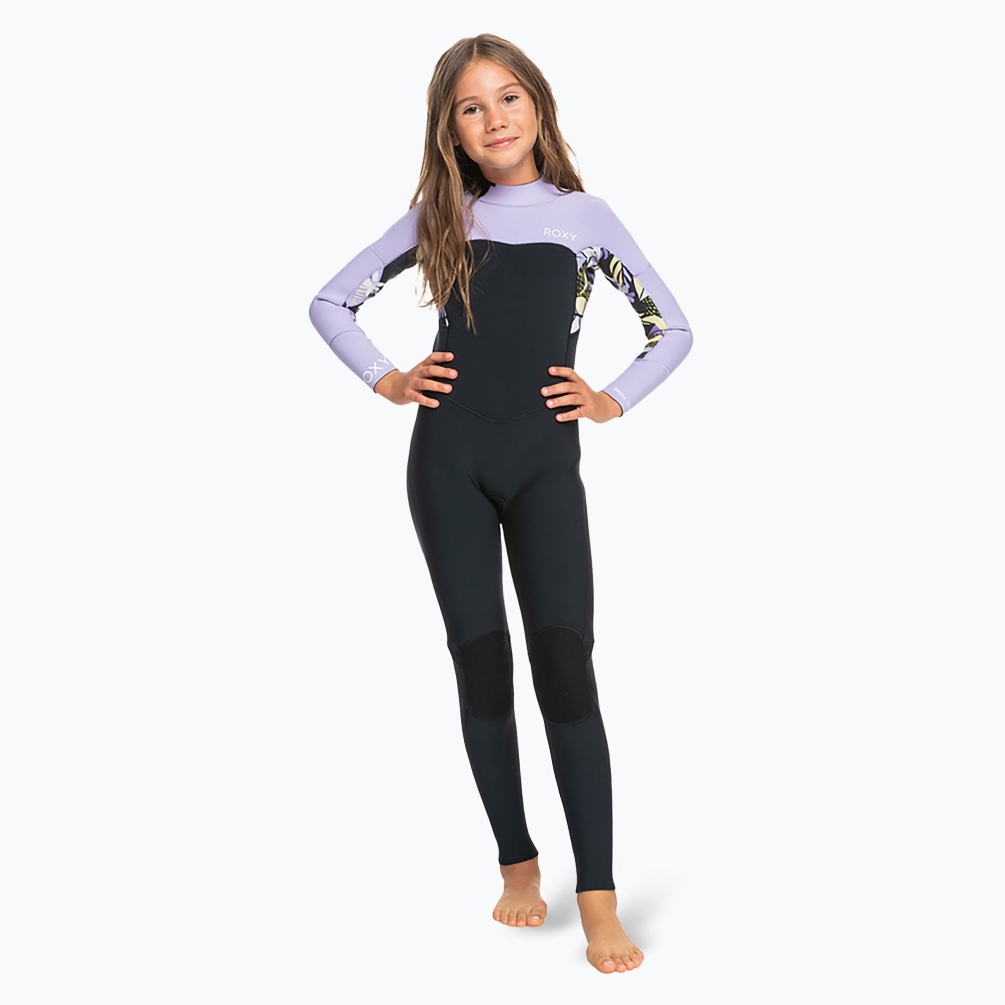 Pianka do pływania dziecięca ROXY 4/3 mm Swell Series Back Zip GBS anthracite splash 
