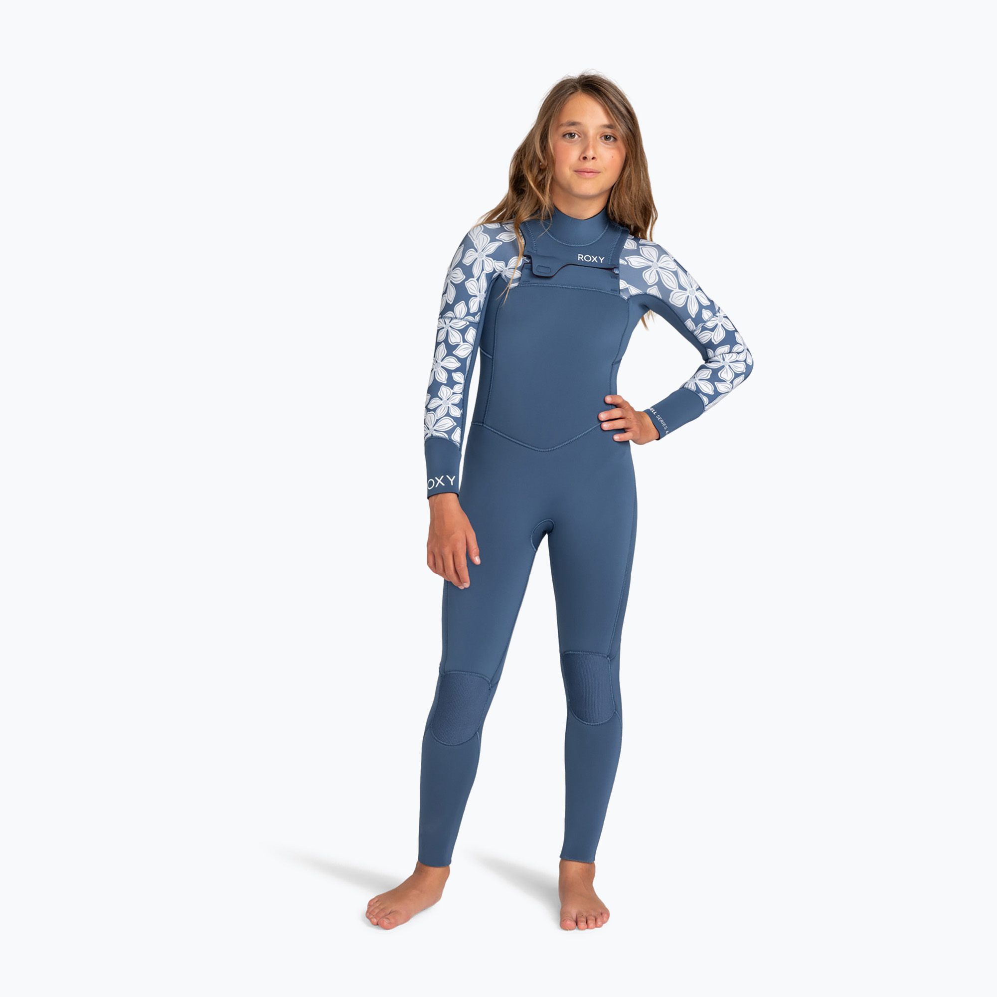 Pianka do pływania dziecięca ROXY 4/3 mm Swell Series Chest Zip GBS Wetsuit wild wind drifter floral