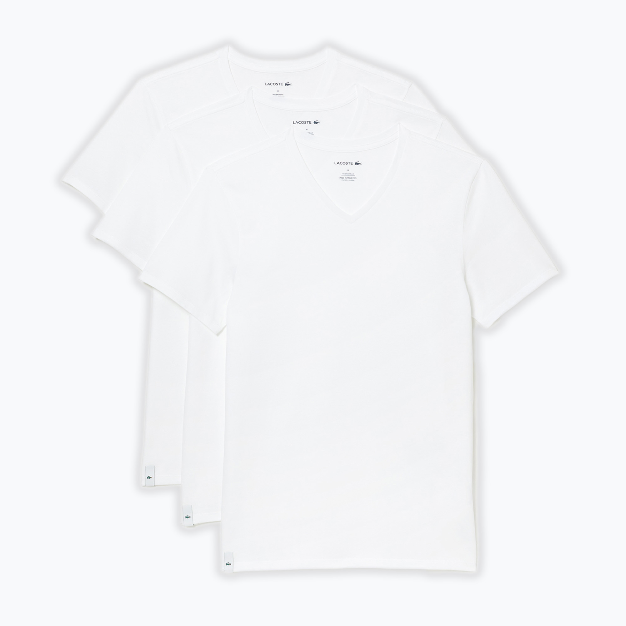 Мъжка тениска Lacoste TH3374 3-pack white