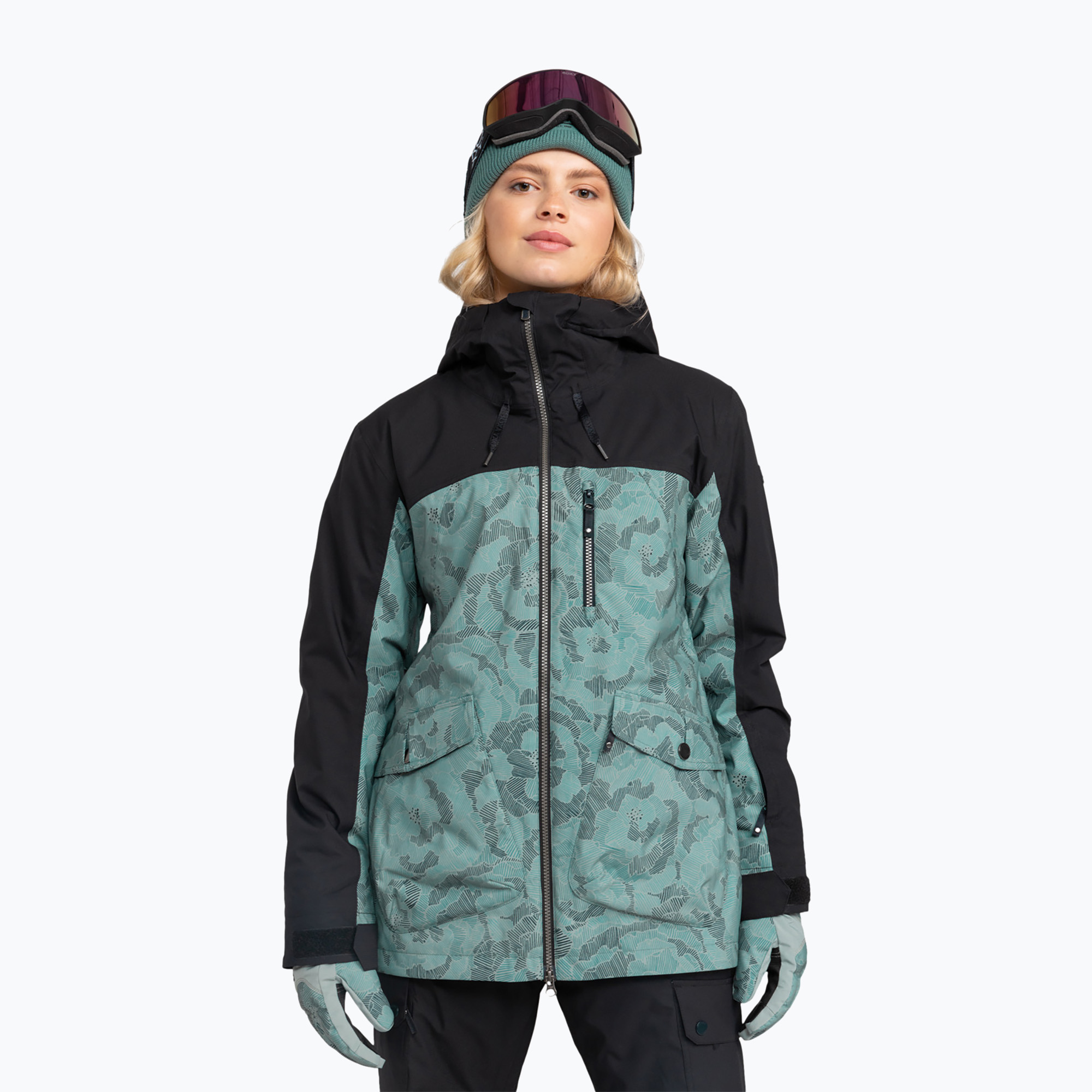 Giacca da snowboard da donna ROXY Stated quaderno di schizzi a forma di ninfea (XL) (Stated ERJTJ03467-GJN2)