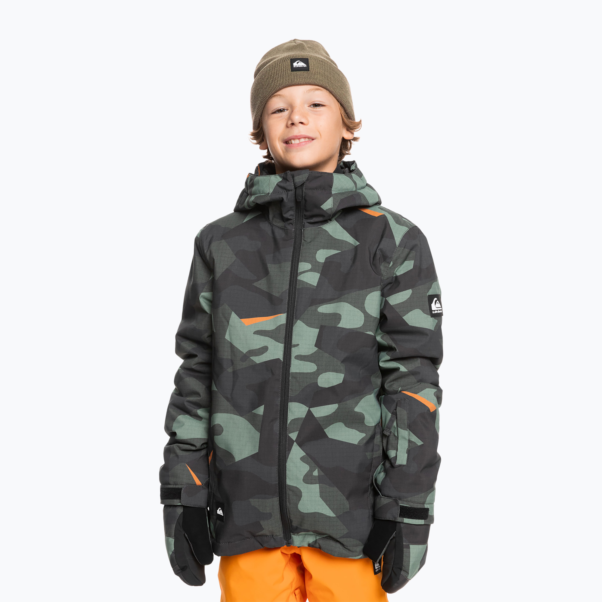 Детско яке за сноуборд Quiksilver Mission Printed block puzzle camo sea spray