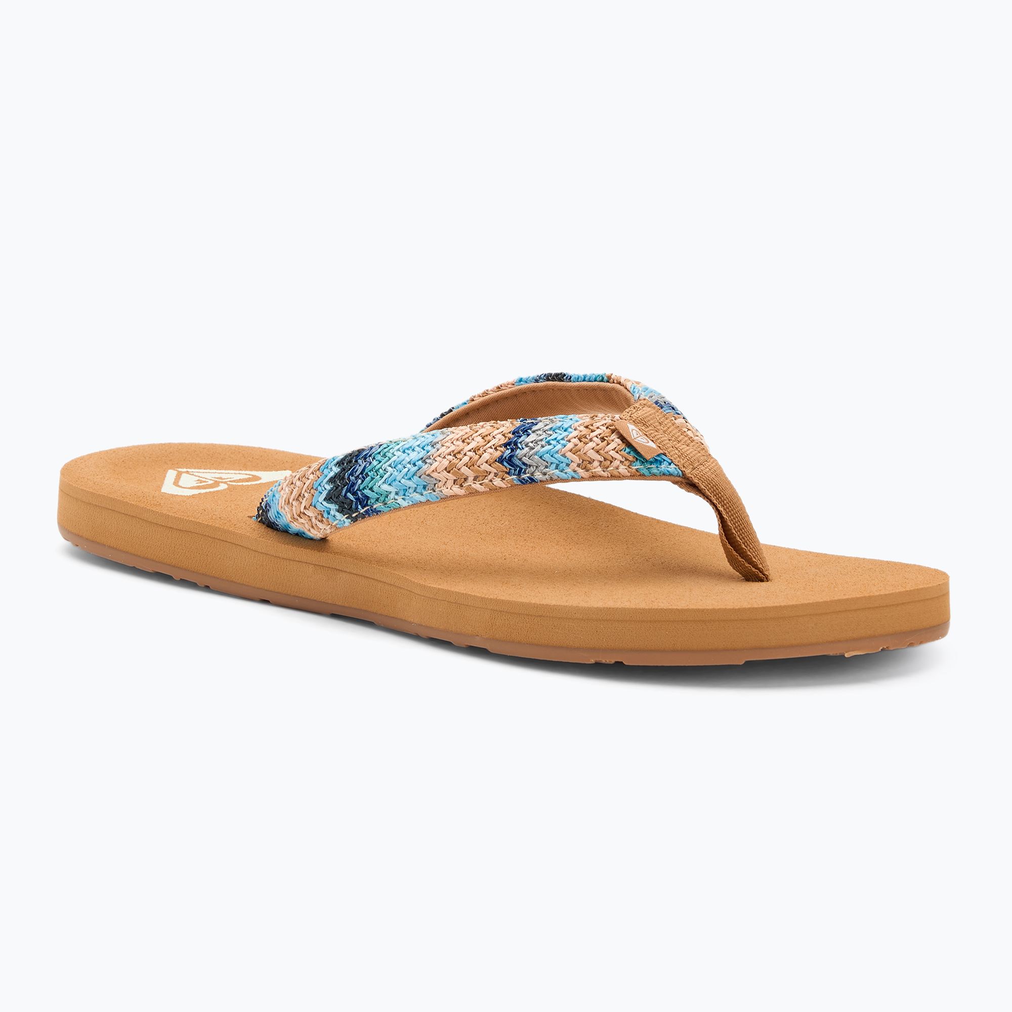 Women's ROXY Porto Raffia II blue depths flip flops (41 EU)