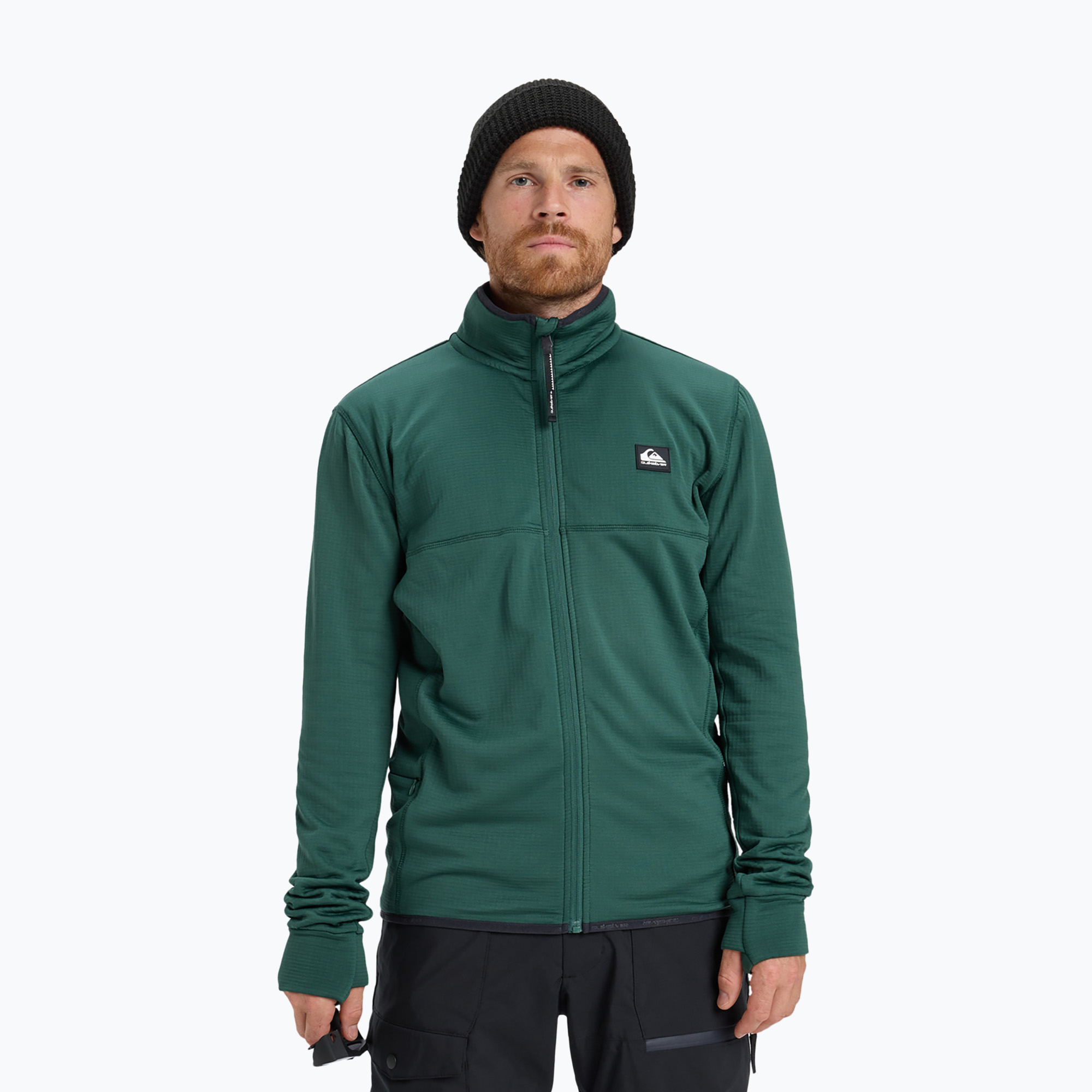 Men's snowboard sweatshirt Quiksilver Steep Point Full Zip Fleece trekking green (M)