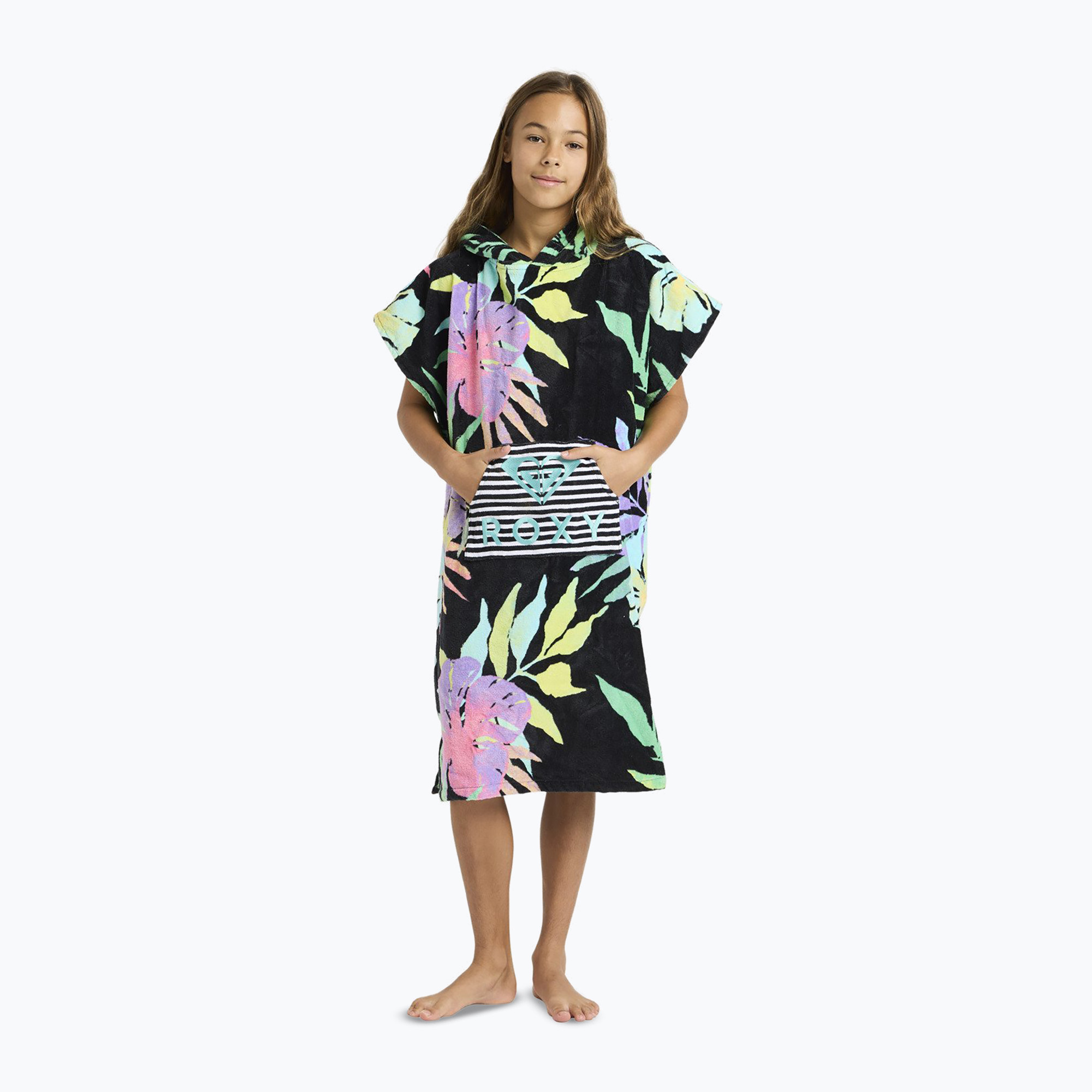 Ponczo dziecięce ROXY RG Stay Magical Printed anthracite aquarella active rg