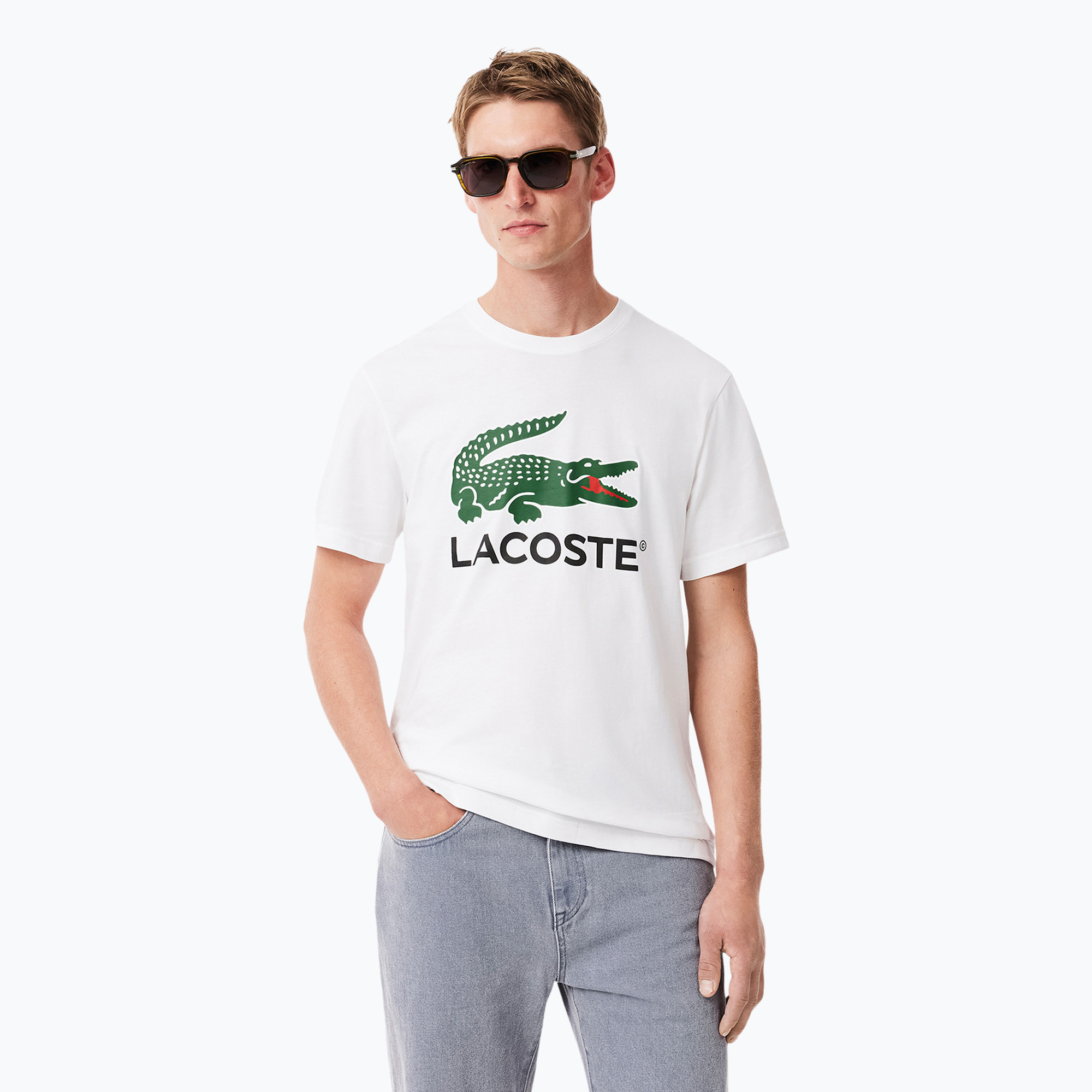 T-shirt Lacoste uomo TH1285 bianco (XXL) (TH1285)
