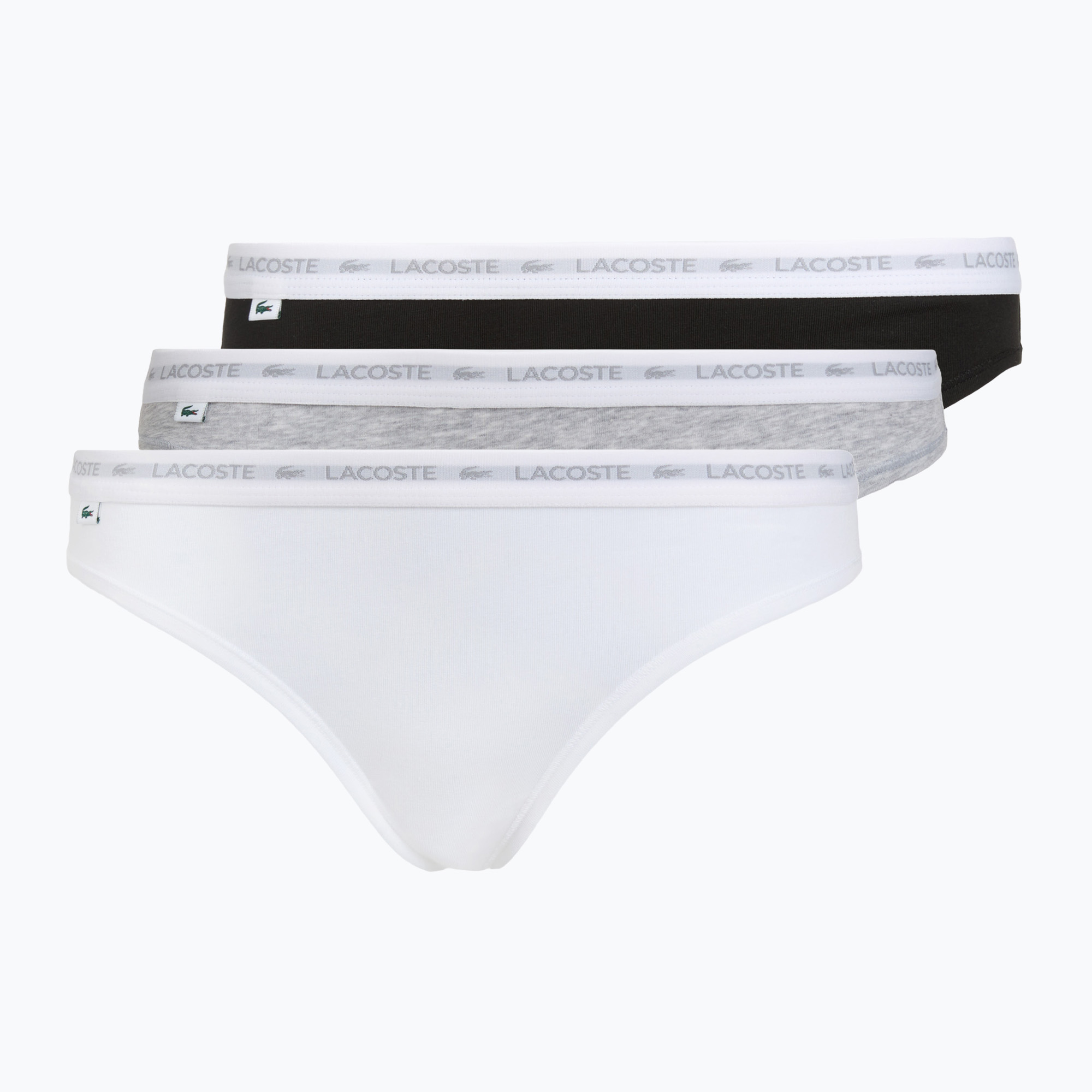 Majtki damskie Lacoste 8F1338 3 pary black/white/silver chine 