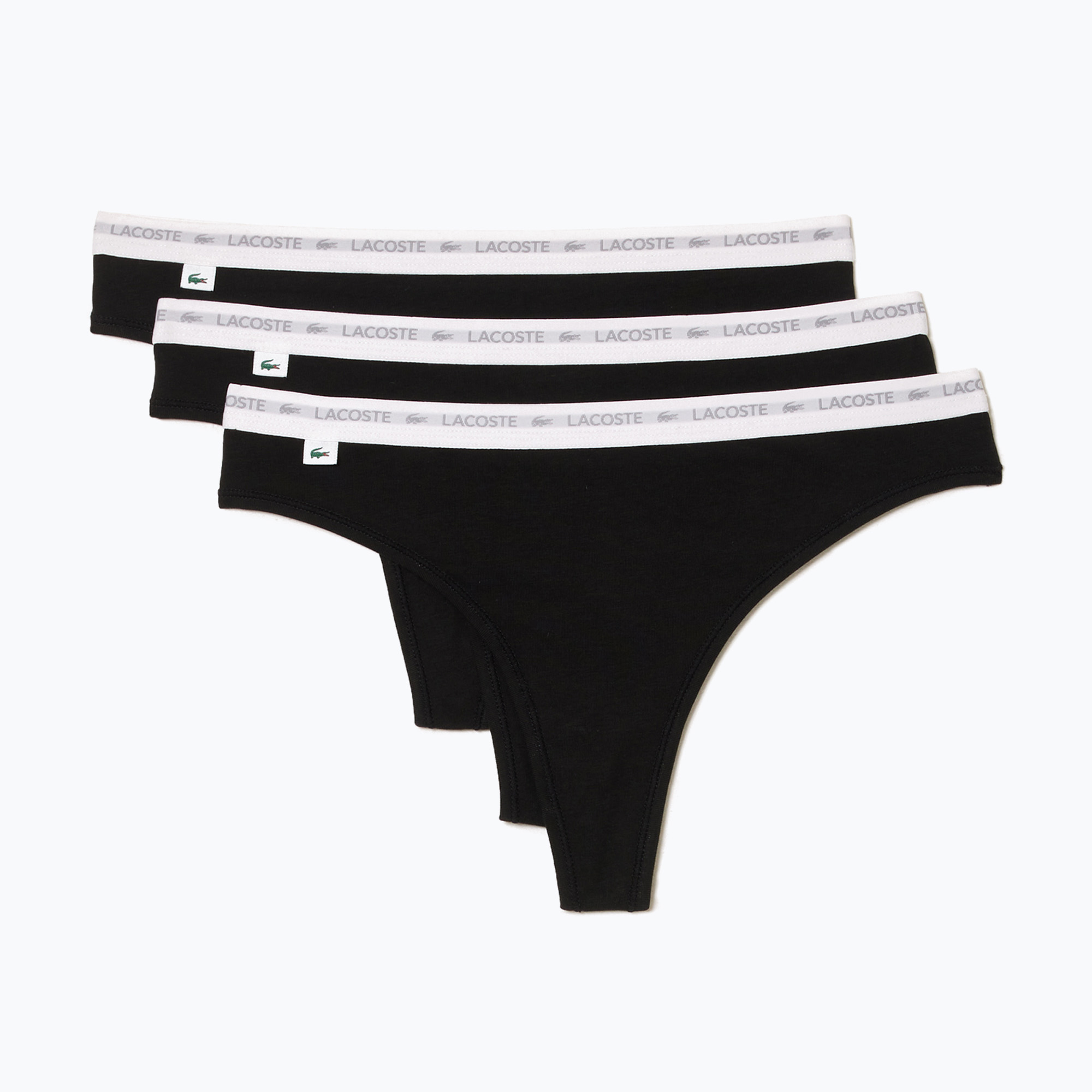 Stringi damskie Lacoste 8F1341 3 pary black 
