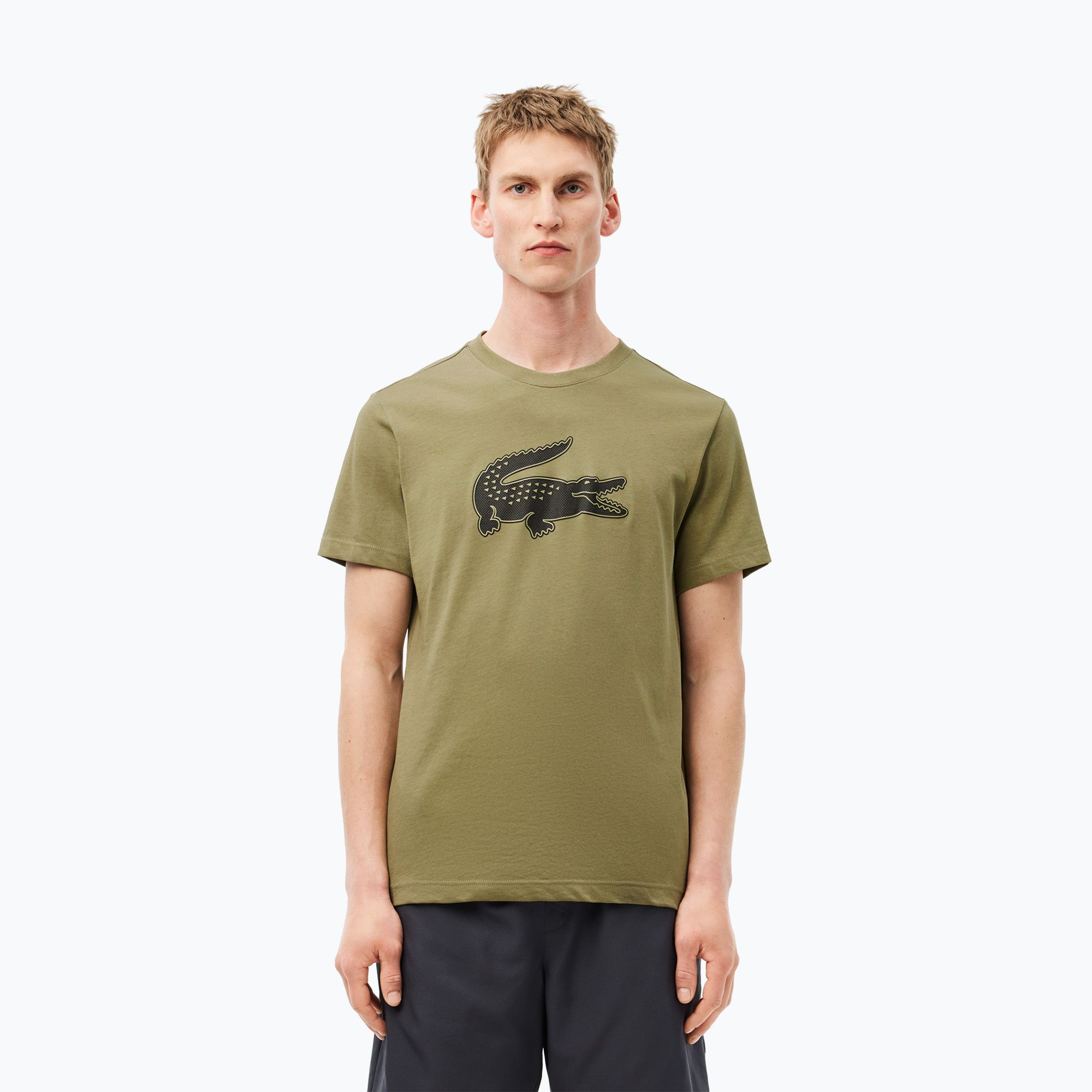 Pánske tričko Lacoste TH2042 khaki/black (TH2042)