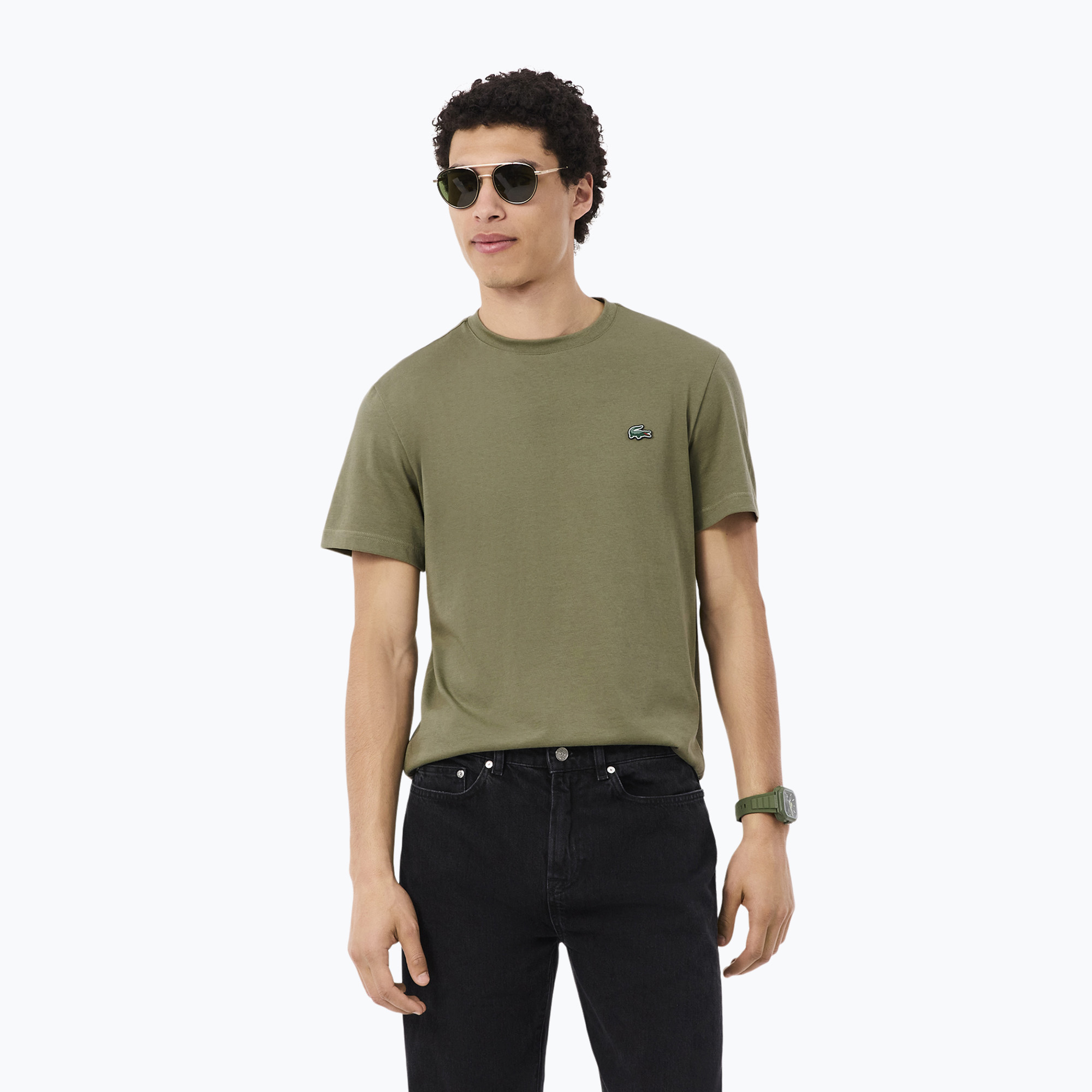 Мъжка тениска Lacoste TH5133 khaki