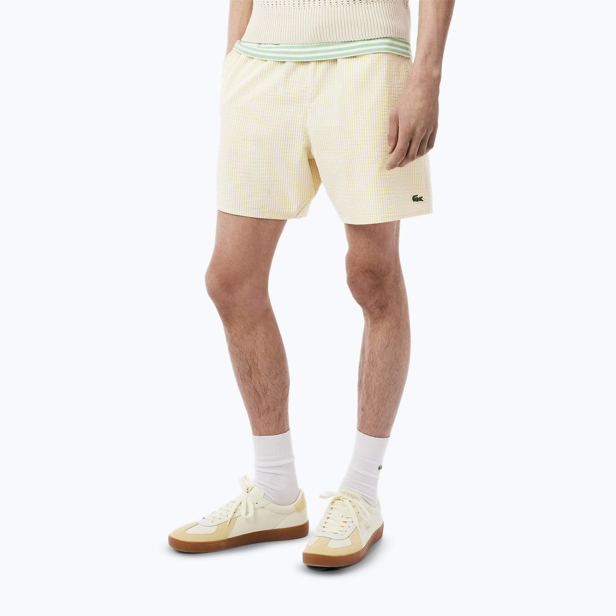 Szorty kąpielowe męskie Lacoste MH9089 white/yellow