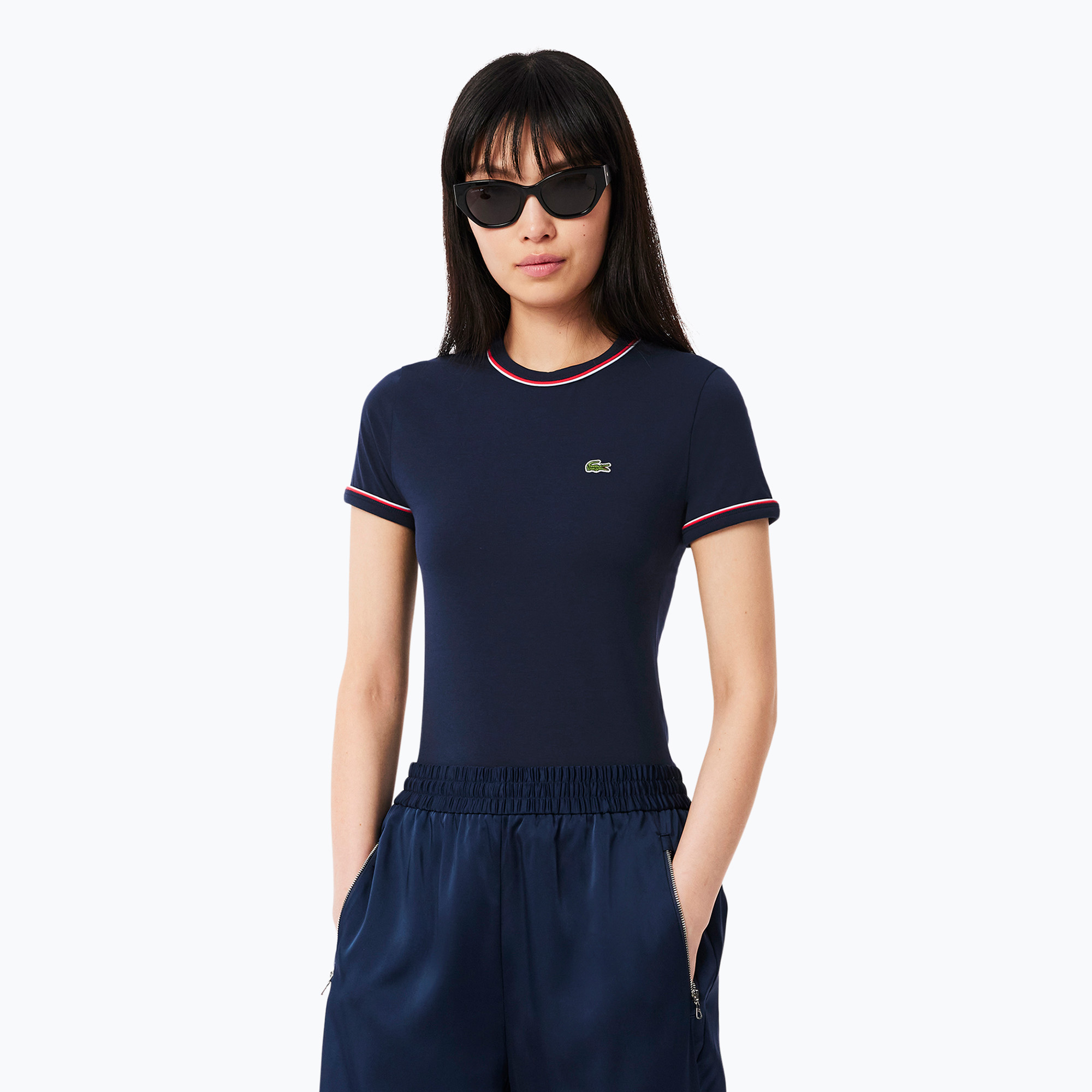 Koszulka damska Lacoste TF0347 navy blue/rill/grenadine 